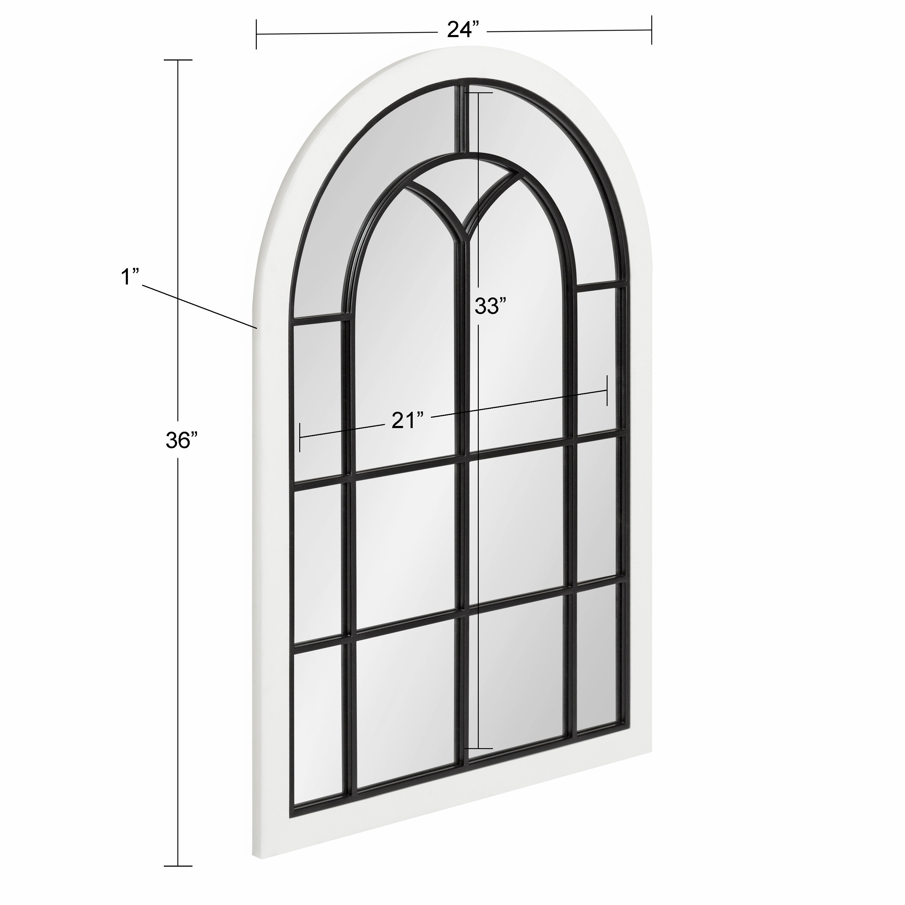 Joffrey Arch Windowpane Framed Wall Mirror
