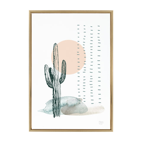 Sylvie Desert Cactus Framed Canvas by Statement Goods