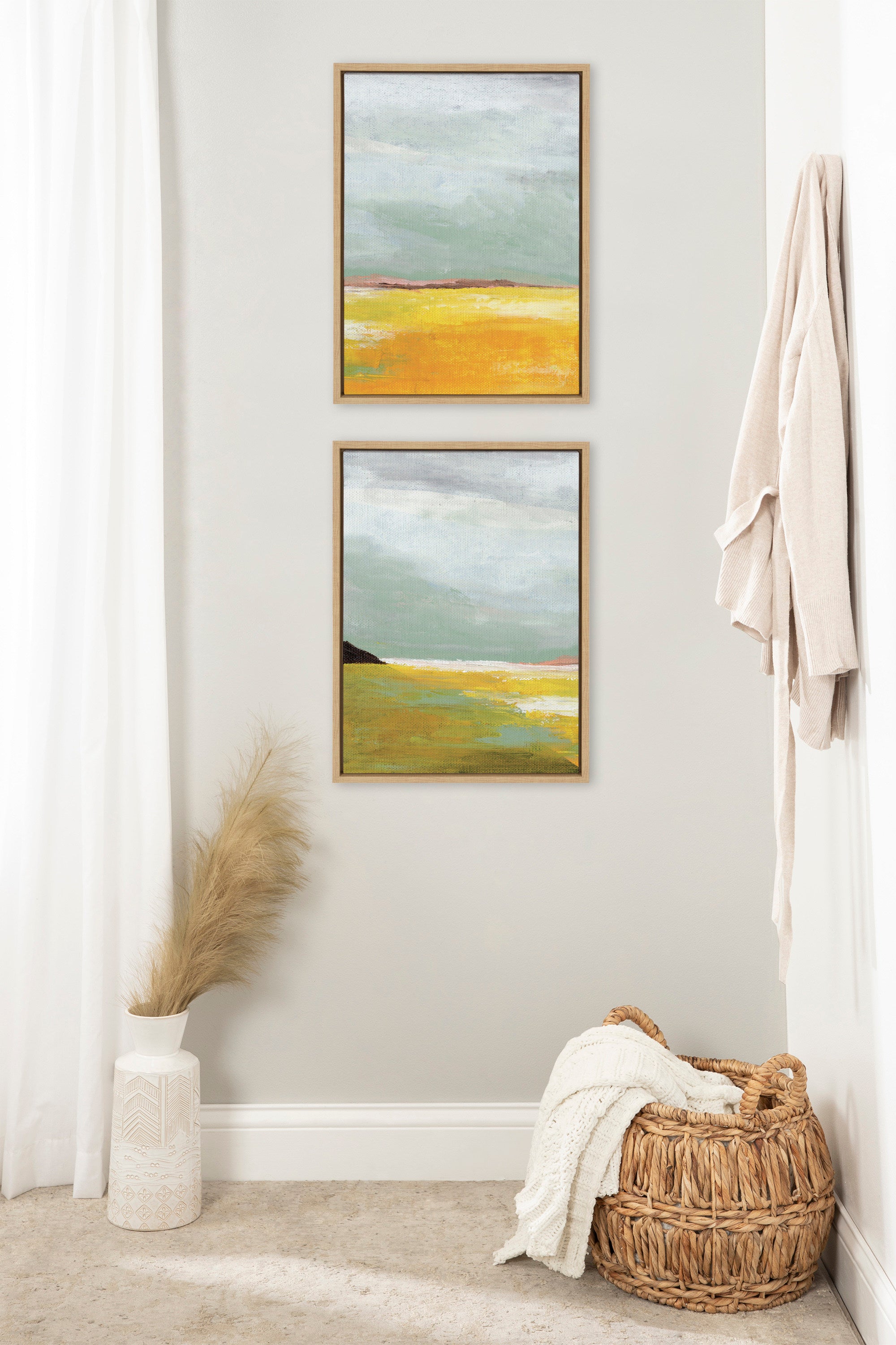 Sylvie Golden Root Lake I and II Framed Canvas Art Set by Nikita Jariwala