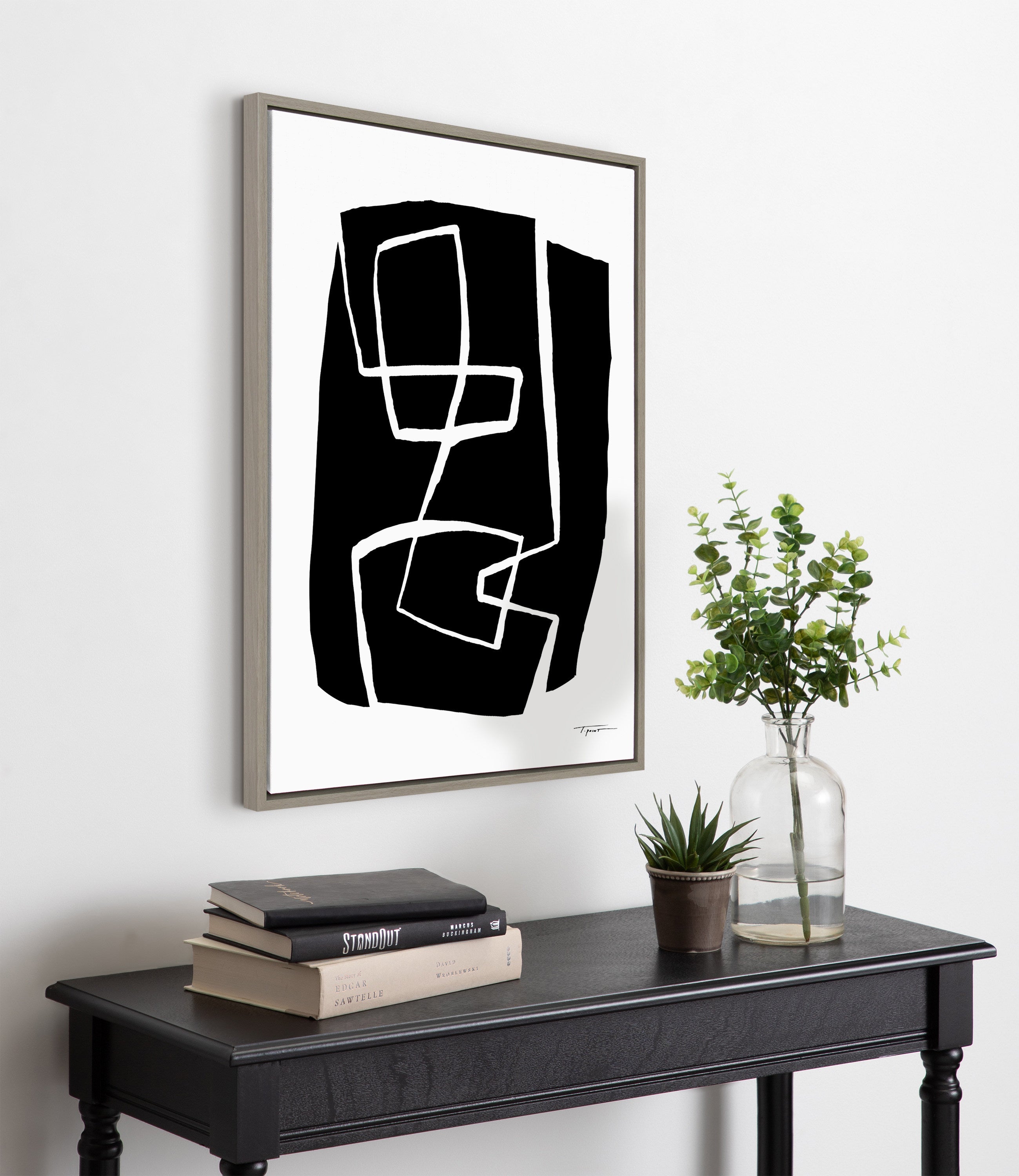 Sylvie Modern Meeting Forms Framed Canvas by Statement Goods