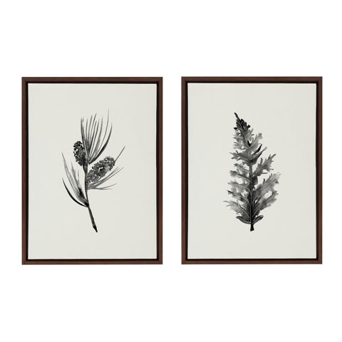 Sylvie Vintage Botanical 3 and 4 Framed Canvas Set by Teju Reval of SnazzyHues