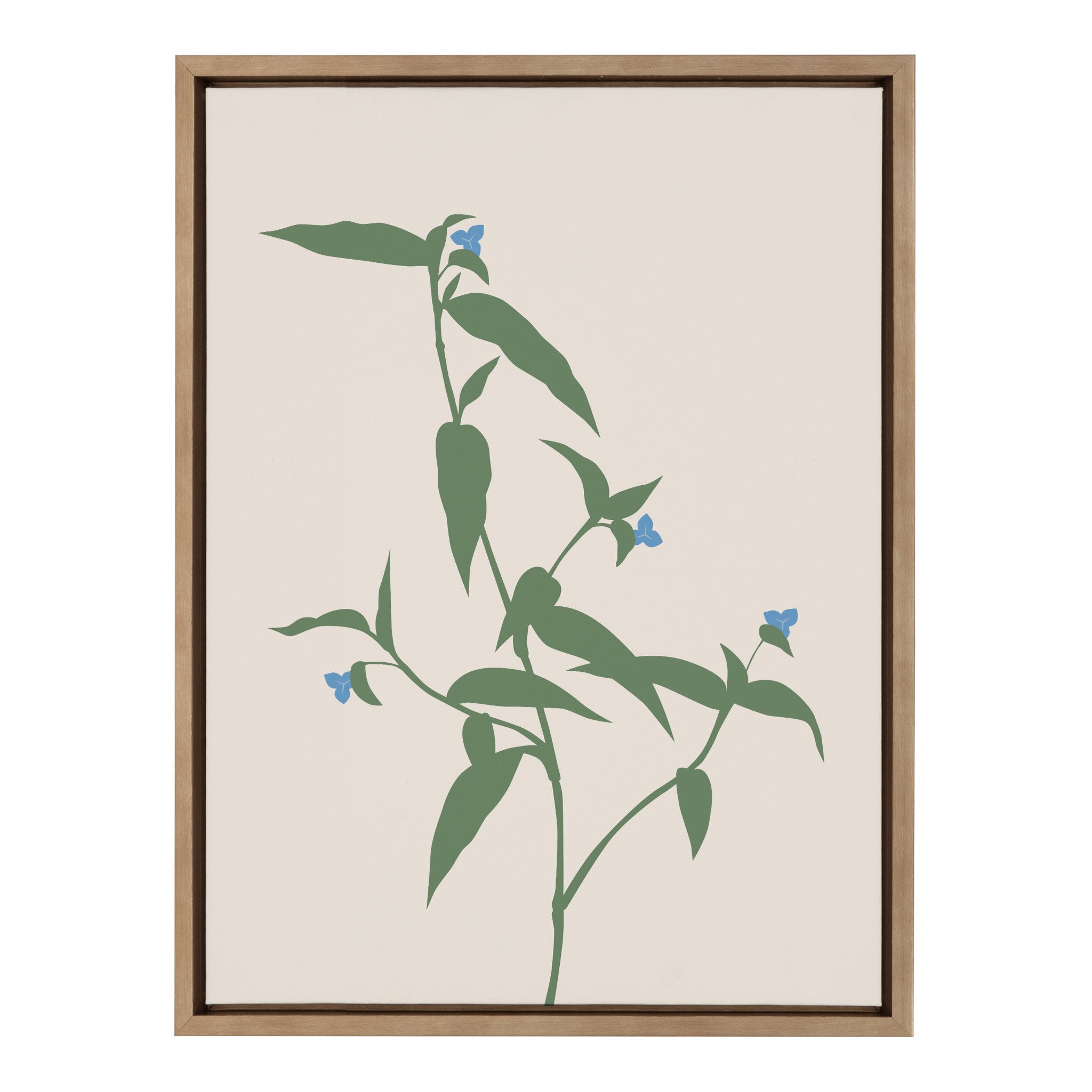 Sylvie Delicate Illustrated Blue Wildflowers Framed Canvas by The Creative Bunch Studio