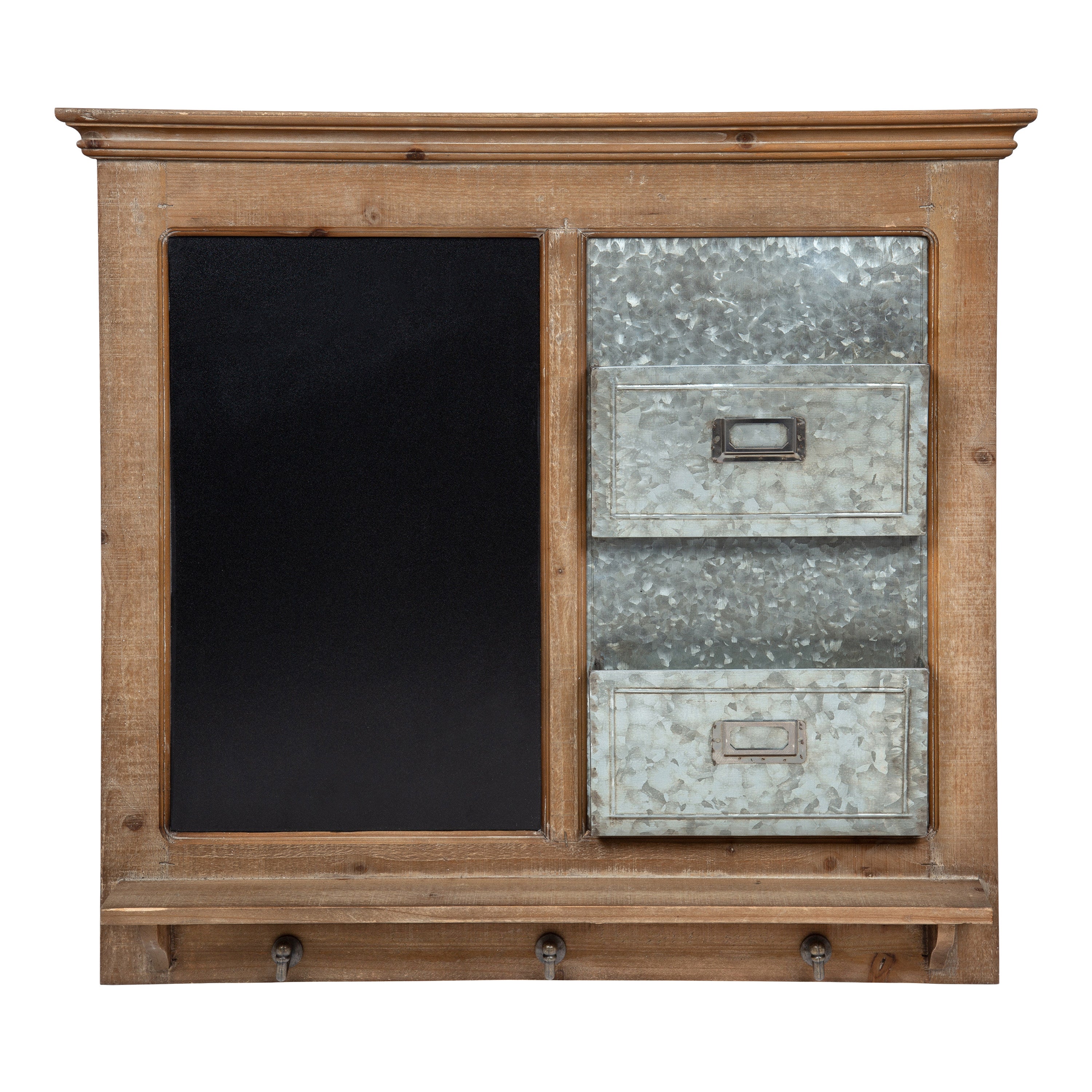 Idamae Wood Framed Chalkboard Wall Organizer
