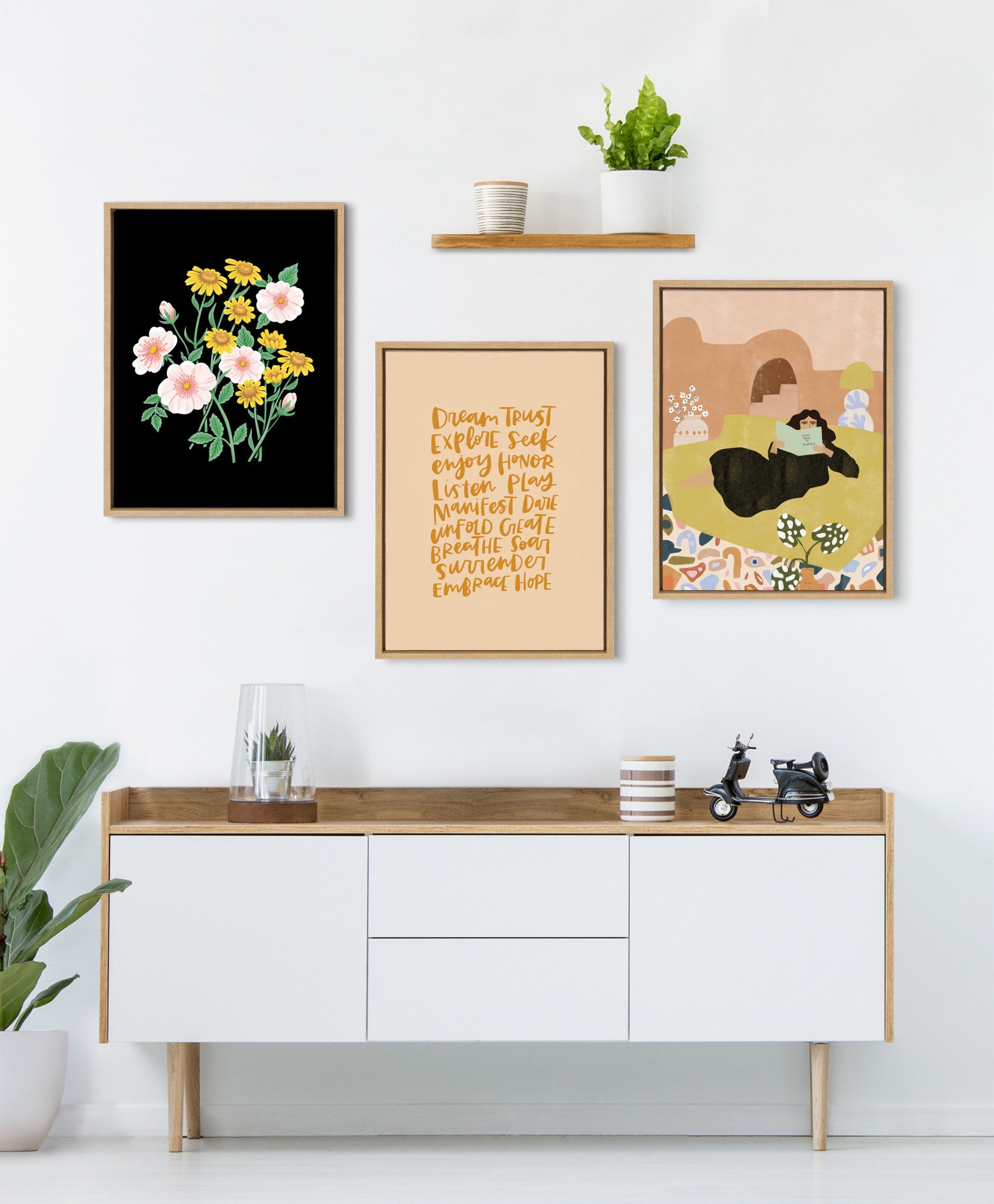Sylvie Stay True Framed Canvas by Alja Horvat