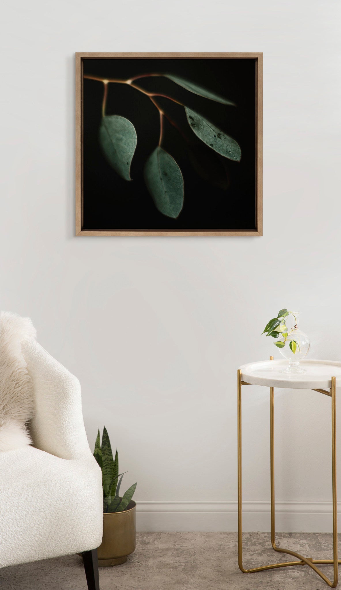 Sylvie Eucalyptus Leaves Framed Canvas by Alicia Abla