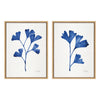 Sylvie Navy Ginkgo and Navy Ginkgo Trio Framed Canvas by Cat Coquillette