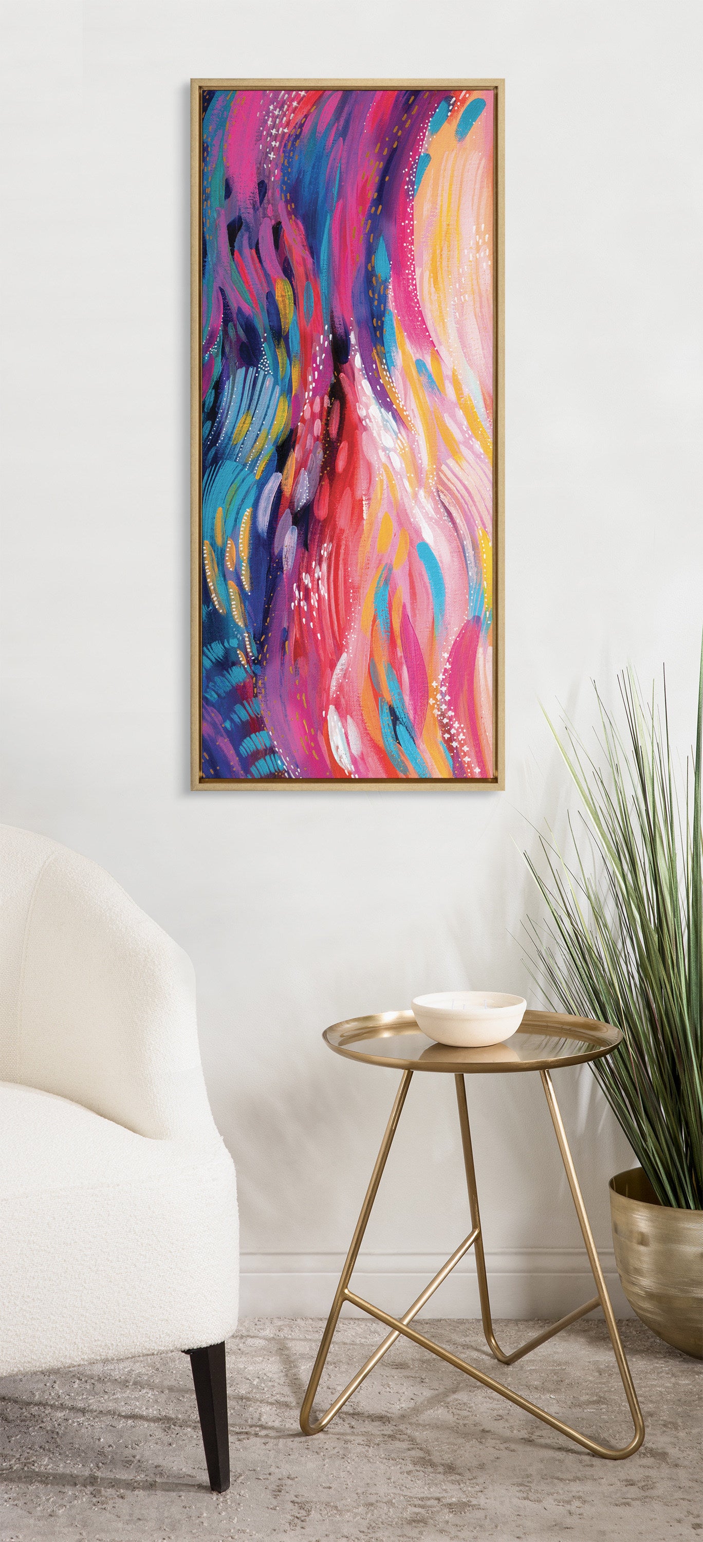 Sylvie Brush Strokes 90 Framed Canvas by Jessi Raulet of Ettavee
