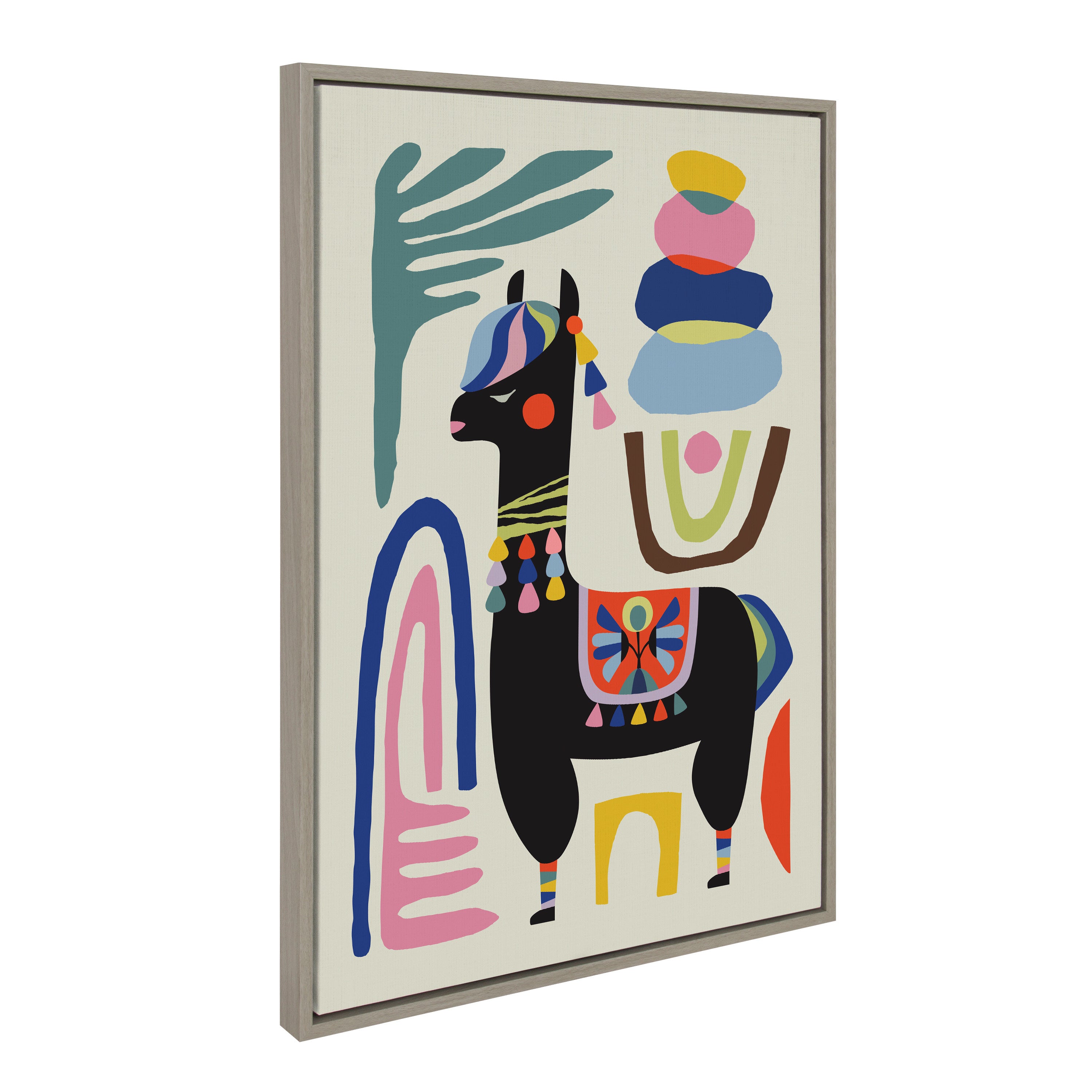 Sylvie Llama Mesatawe Framed Canvas by Rachel Lee of My Dream Wall