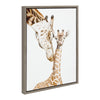 Sylvie Mother and Baby Giraffe Portrait Framed Canvas by Amy Peterson Art Studio