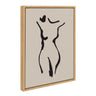 Sylvie Minimalist Neutral Line Art Drawing Body Framed Canvas by The Creative Bunch Studio
