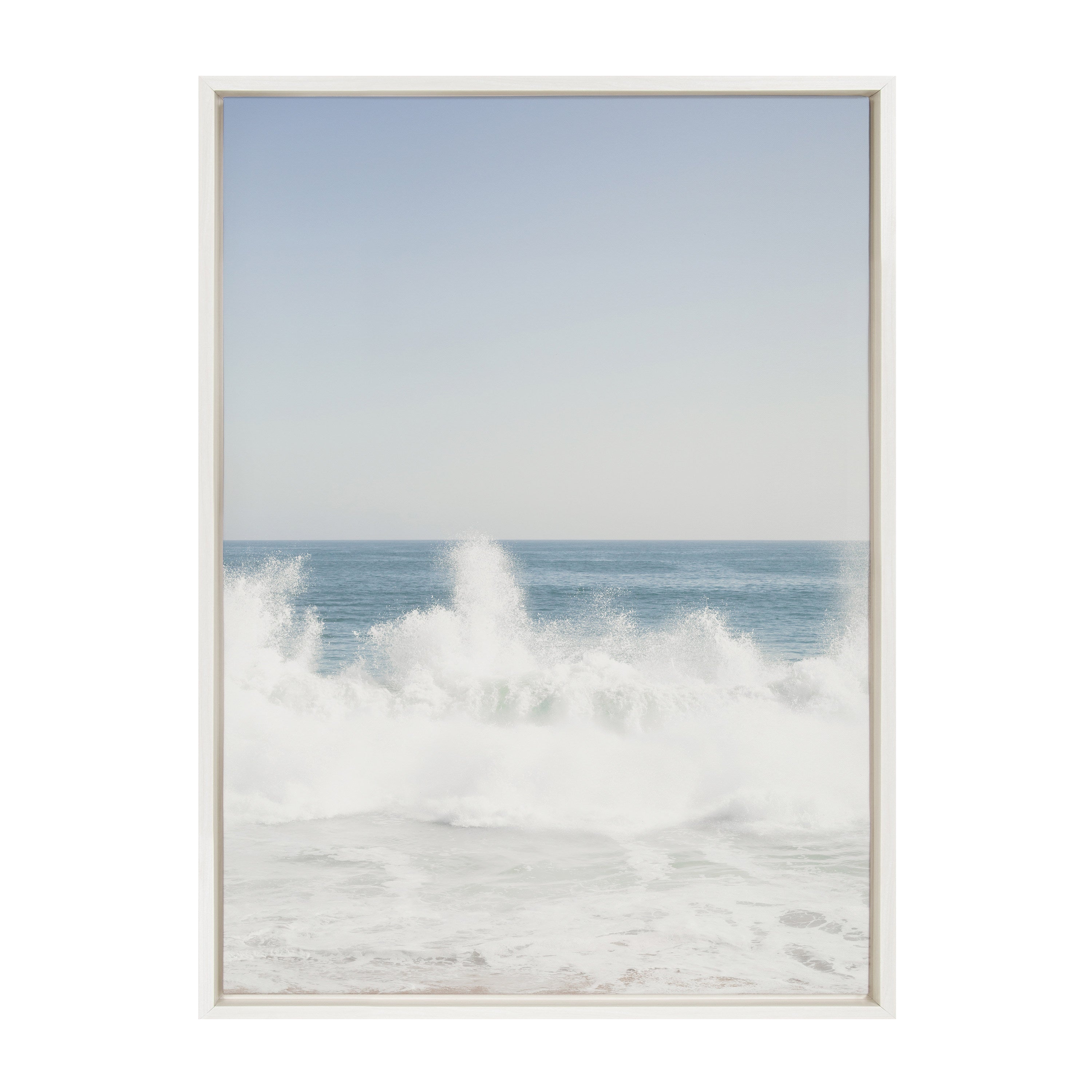 Sylvie Waves Crashing Framed Canvas by Caroline Mint