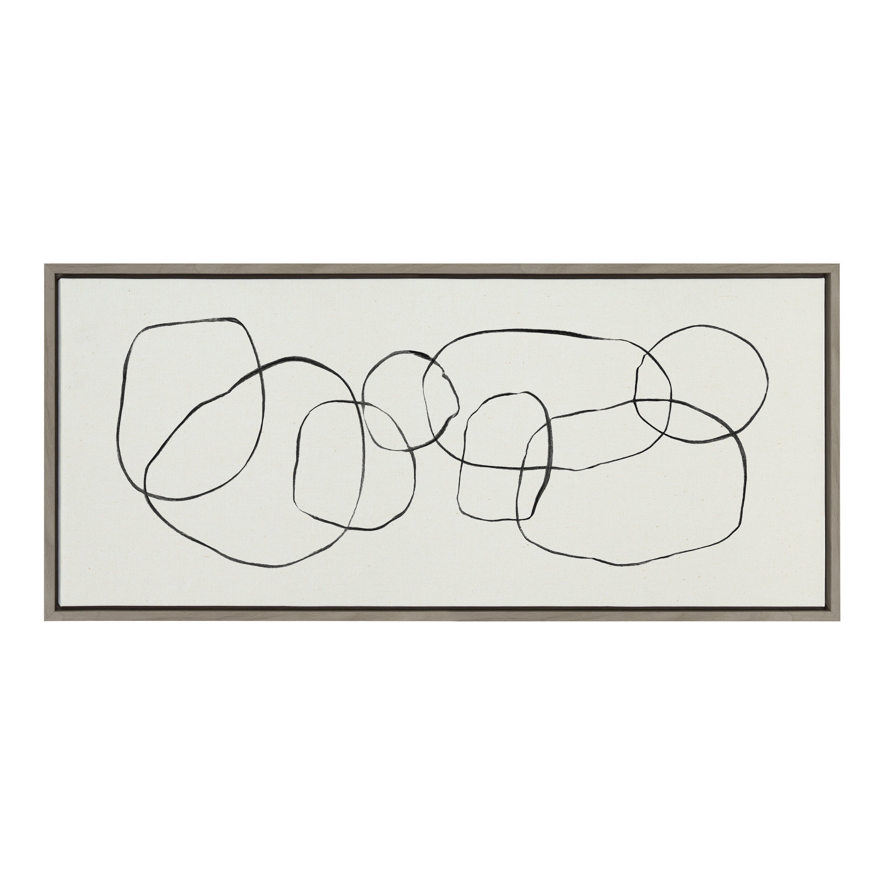 Sylvie Dancing Circles Framed Canvas by Teju Reval of SnazzyHues