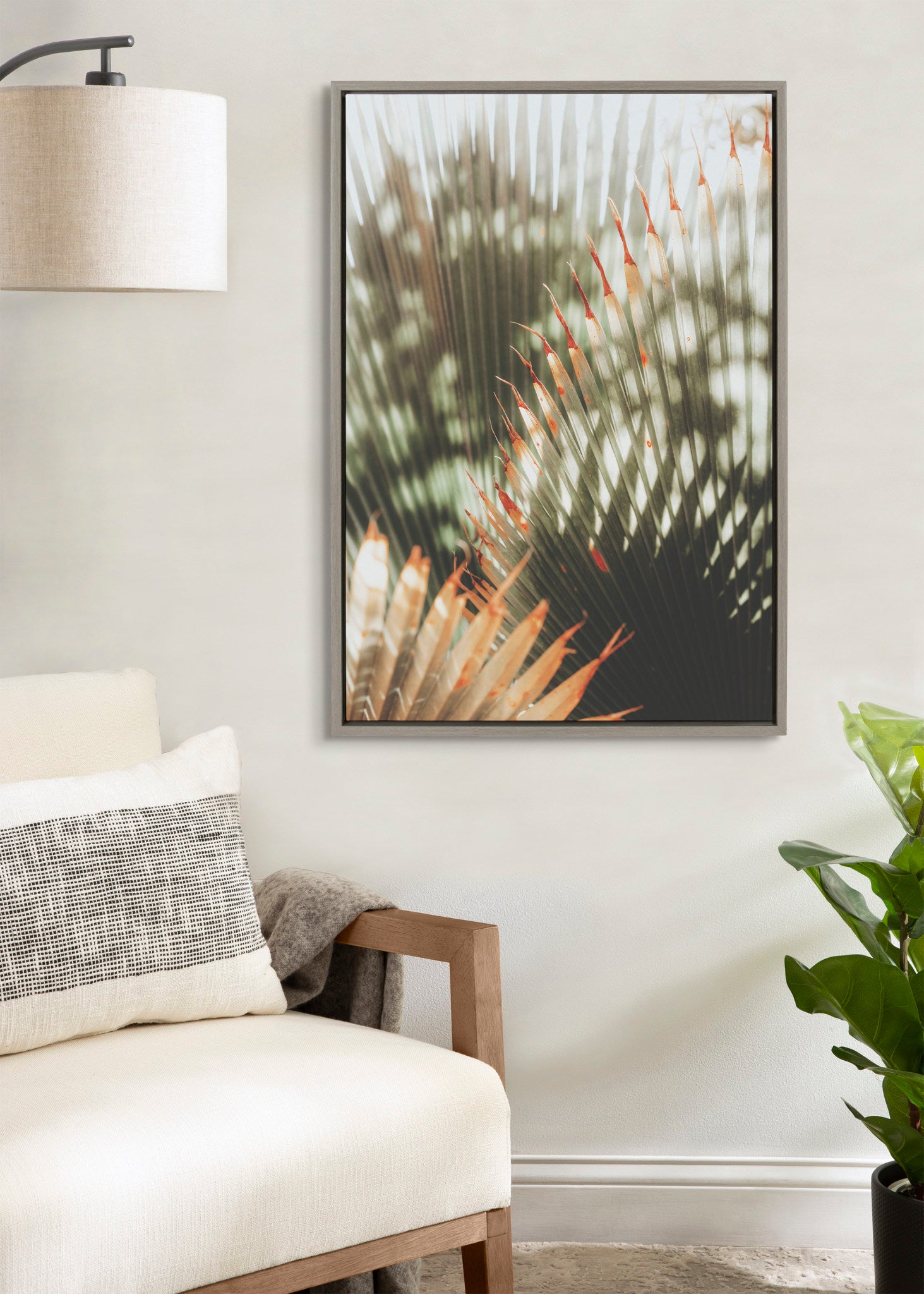 Sylvie Yellow Tipped Fern Framed Canvas by Alicia Abla