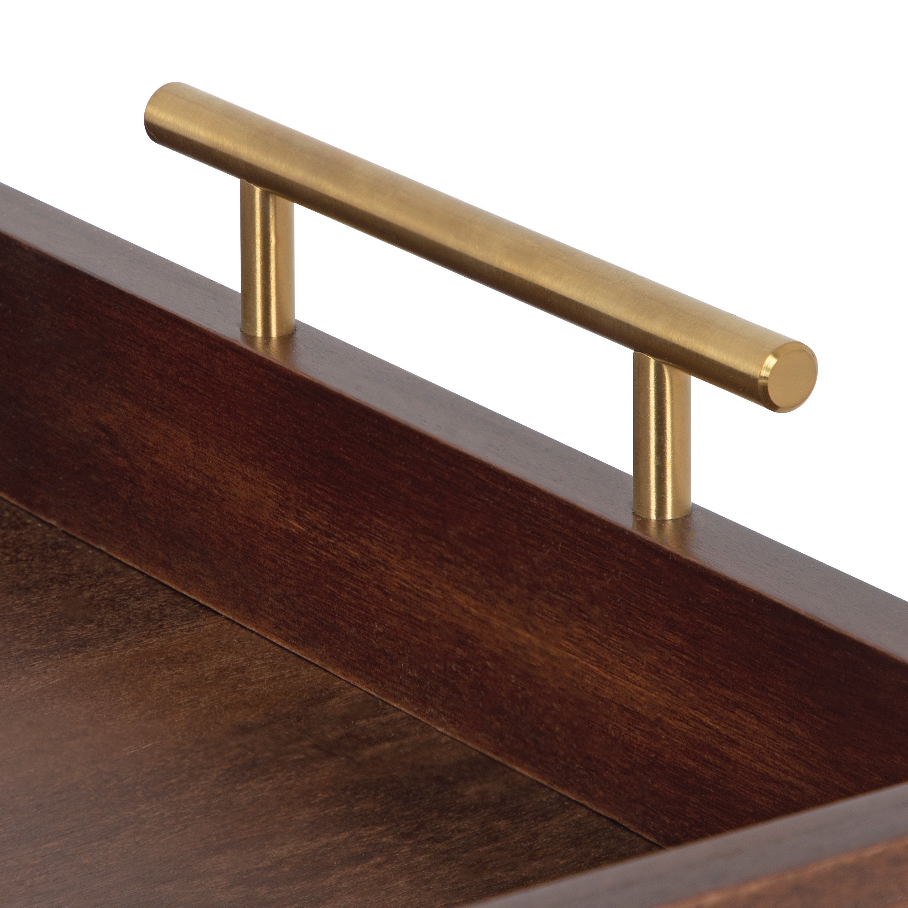 Lipton Decorative Wood Tray with Metal Handles