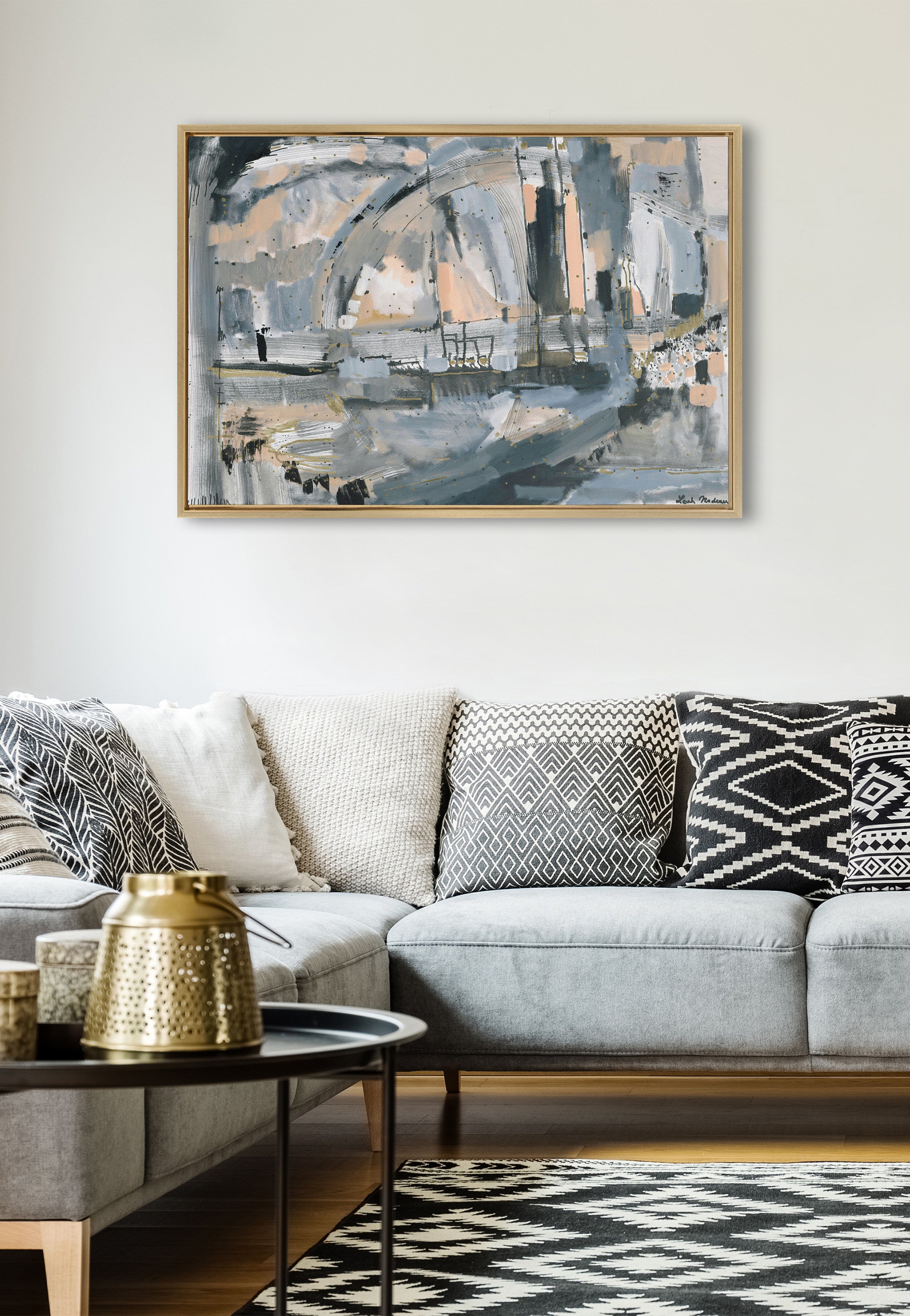 Sylvie Harbor Nights Framed Canvas by Leah Nadeau