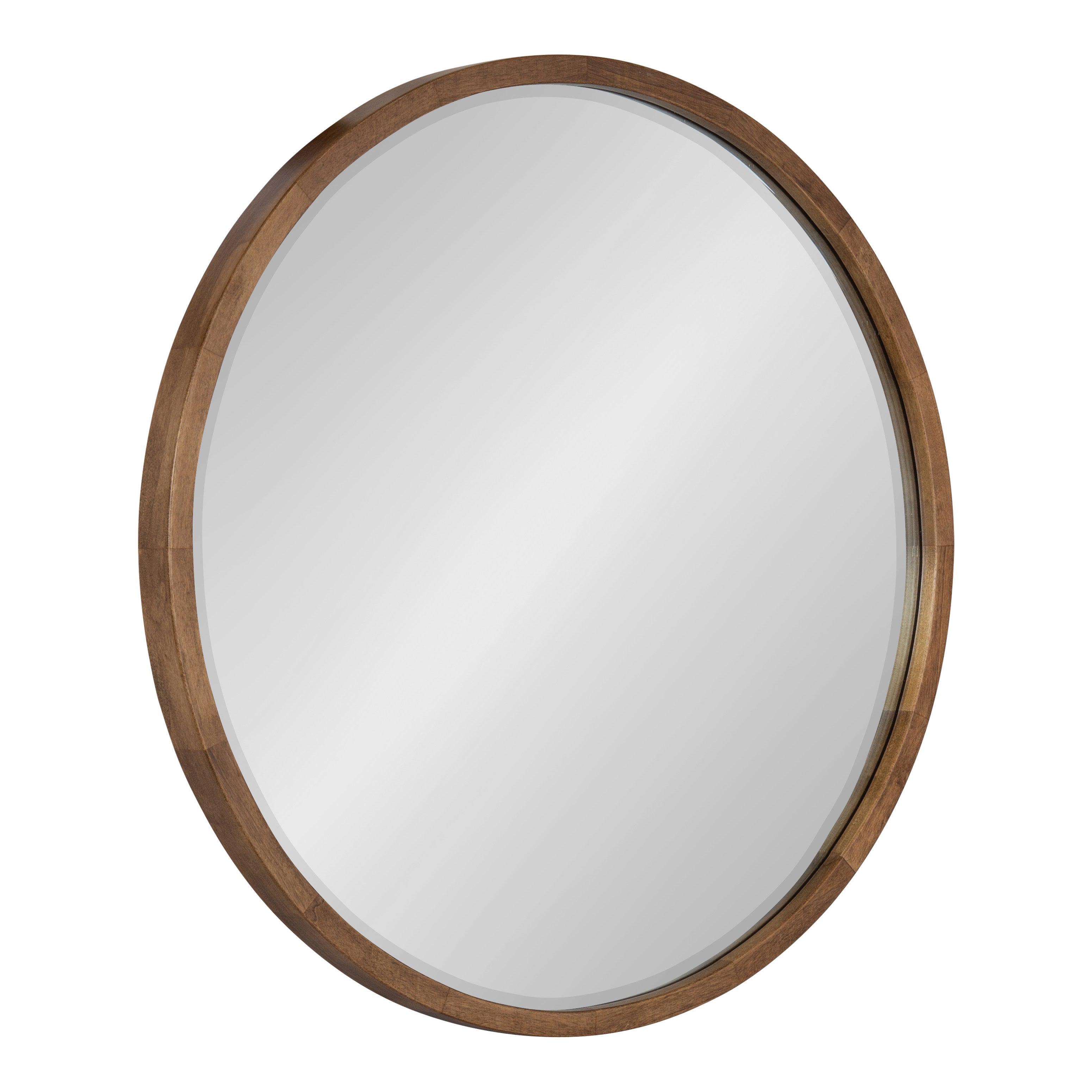 McLean Round Wood Framed Wall Mirror