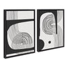 Sylvie Abstract Minimal C and D Framed Canvas by The Creative Bunch Studio
