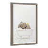 Blake Baby Elephant Bath Time with Rubber Ducky Framed Printed Glass by Amy Peterson Art Studio