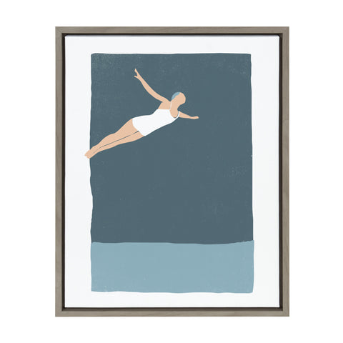 Sylvie The Leap Framed Canvas by Rocket Jack