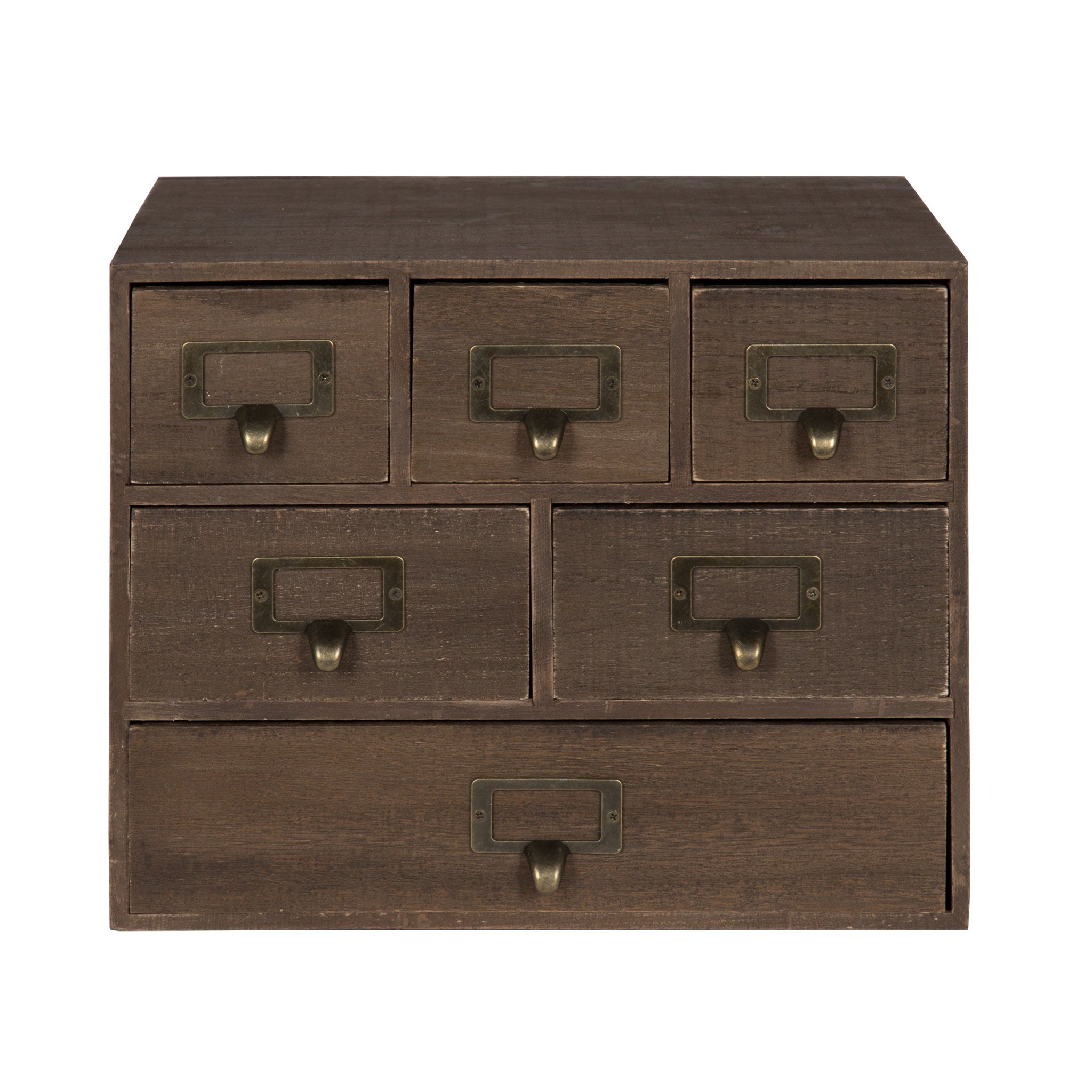 Apothecary Wood Desk Drawer Set with Letter Holder