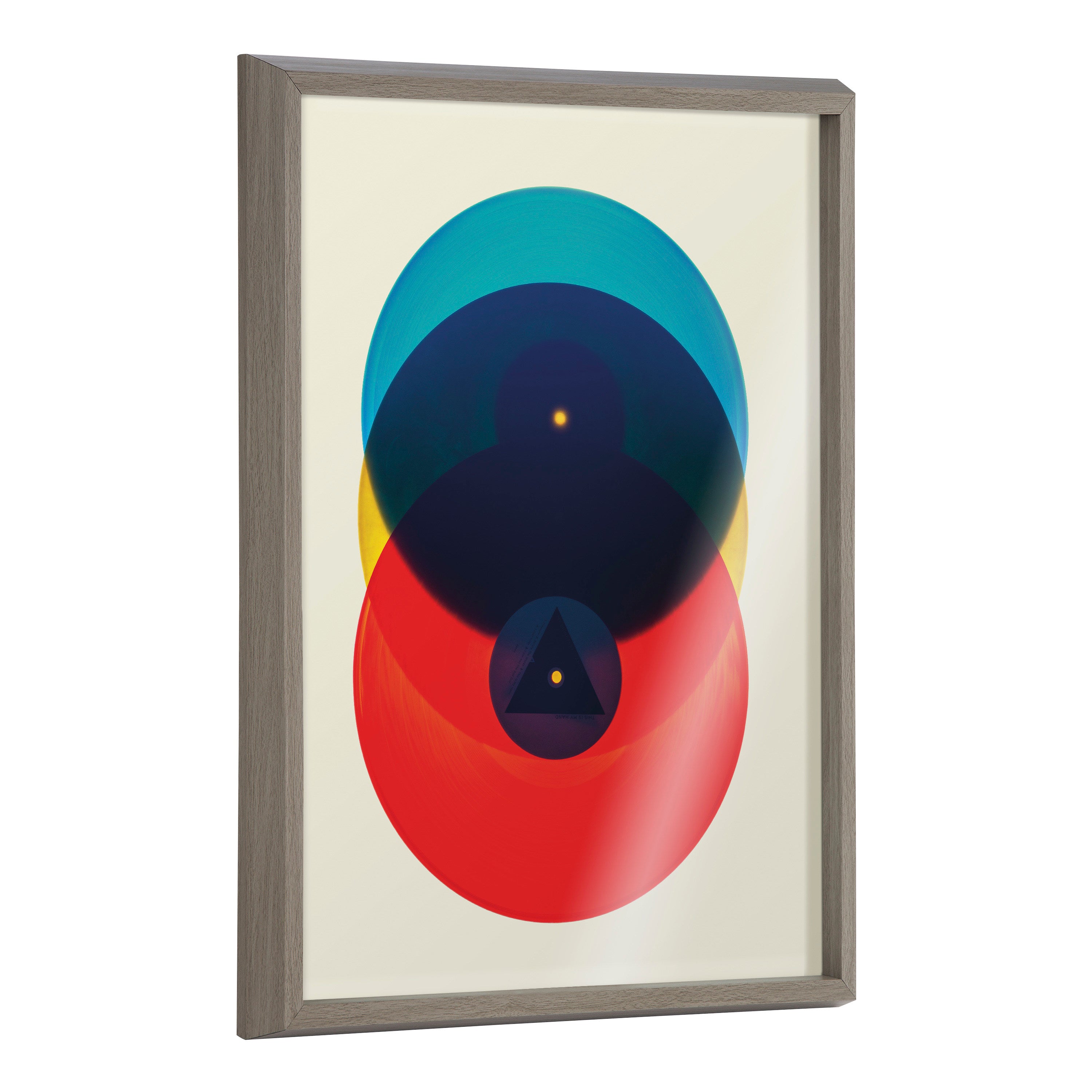 Blake Colorful Records Blue Red Framed Printed Glass by Emiko and Mark Franzen of F2Images