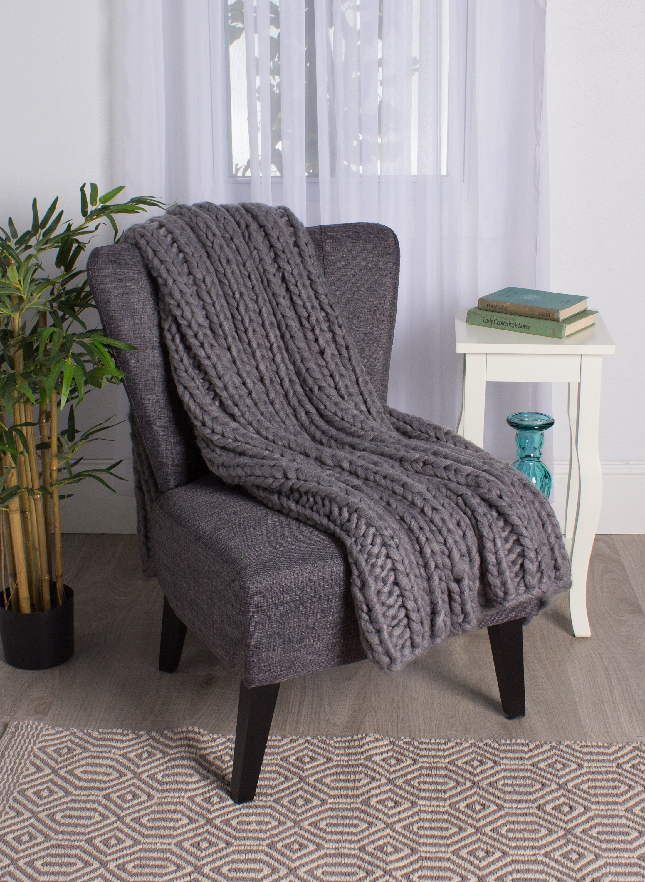 Chunky Knit Throw Blanket