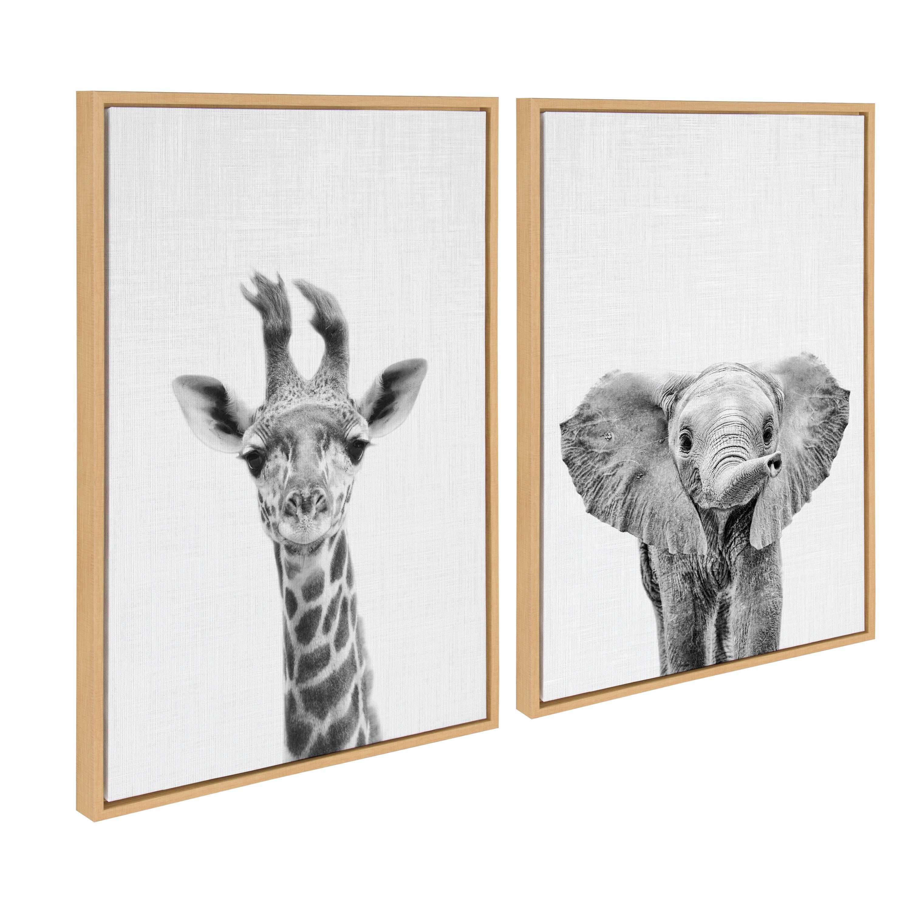 Giraffe and shop elephant wall art