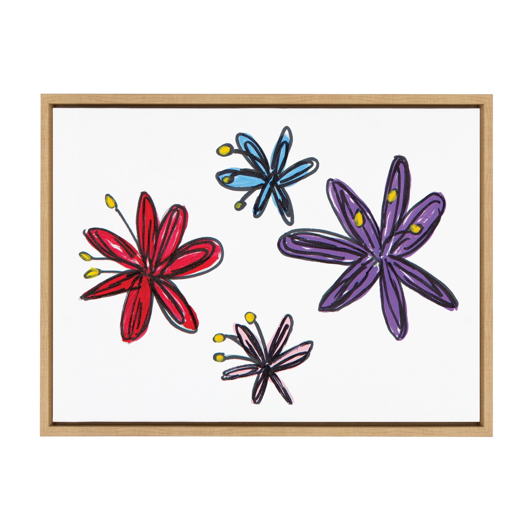 Sylvie Colorful Flowers Framed Canvas by Mentoring Positives