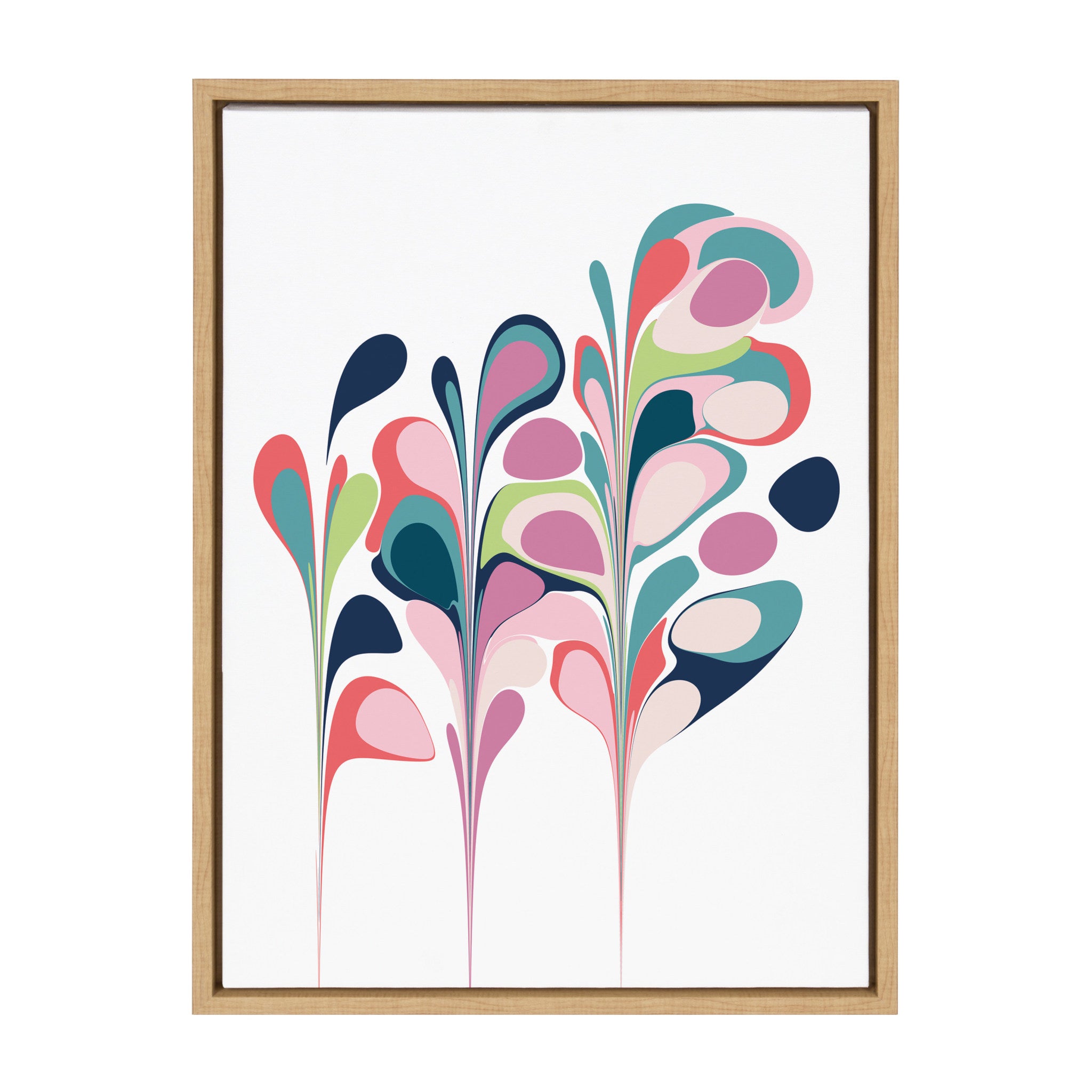 Sylvie Abstract Floral Framed Canvas by Apricot and Birch