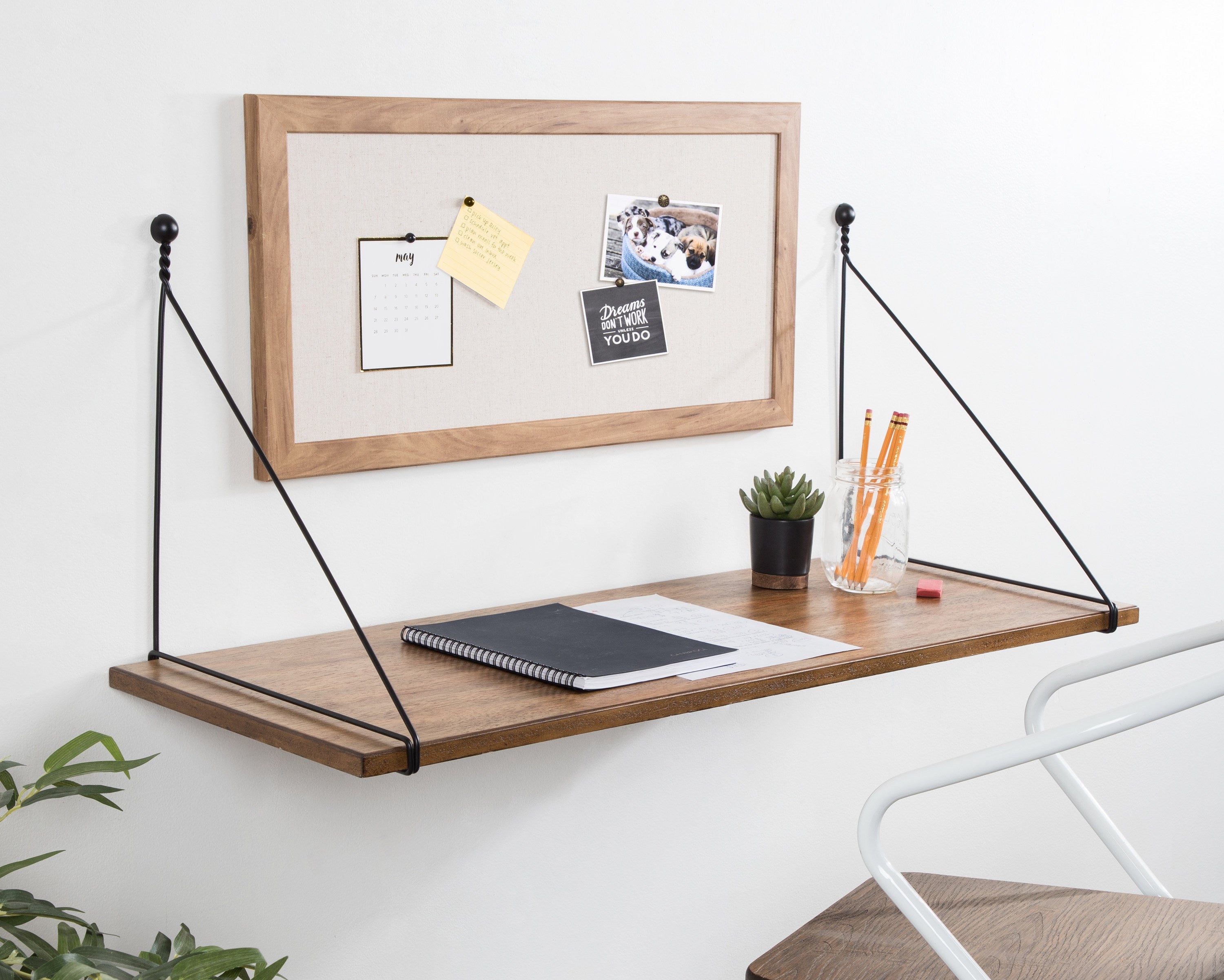 Vista Wall Mounted Wooden Desk Shelf