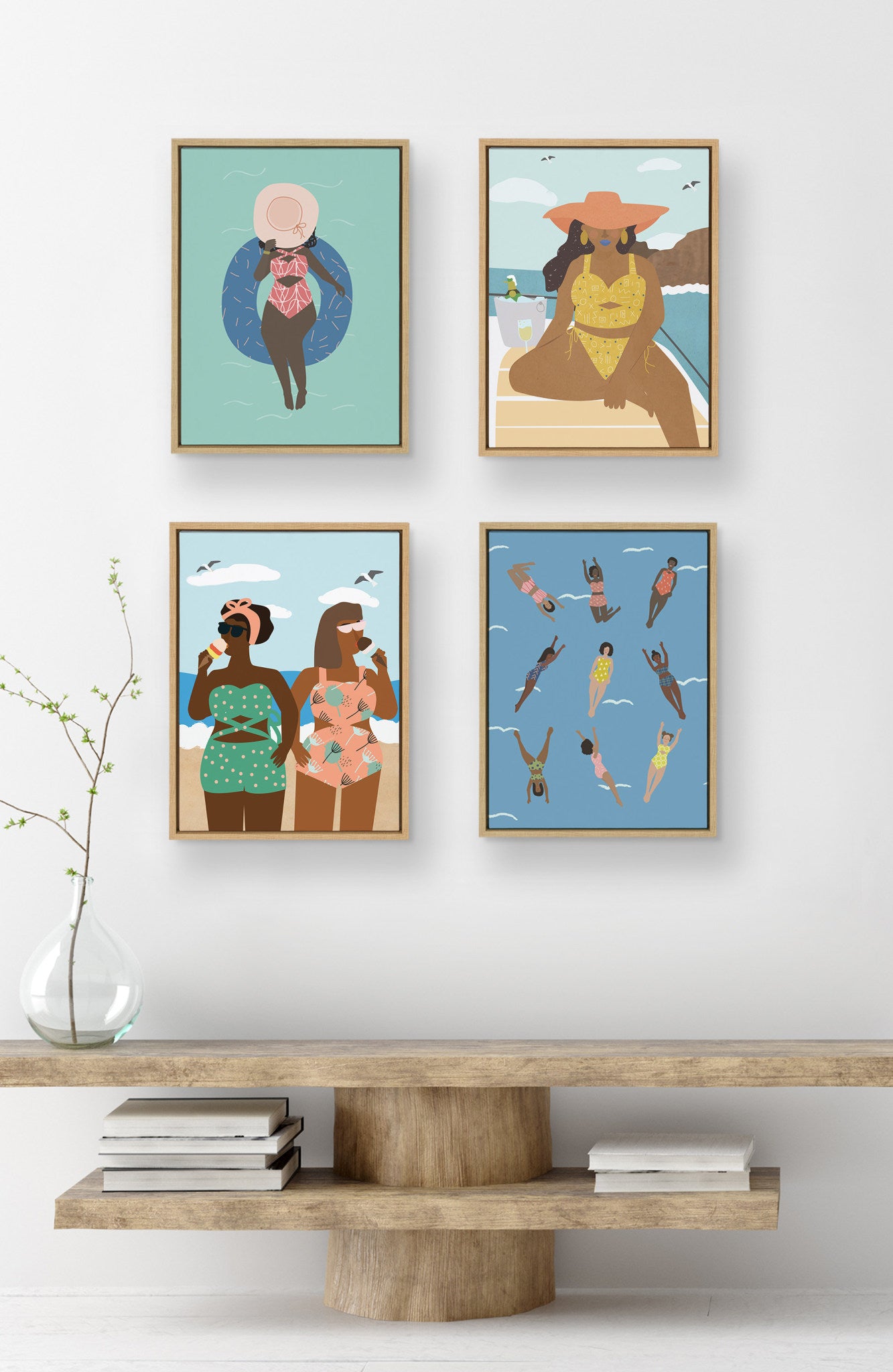 Sylvie By the Pool Framed Canvas by Queenbe Monyei