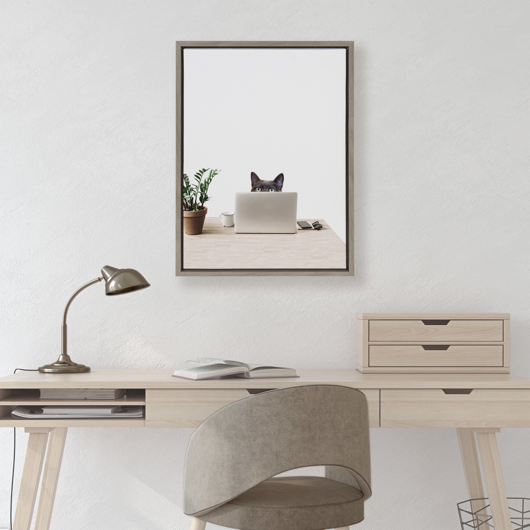 Sylvie I’m Cherise the Creative Cat Framed Canvas by The Creative Bunch Studio
