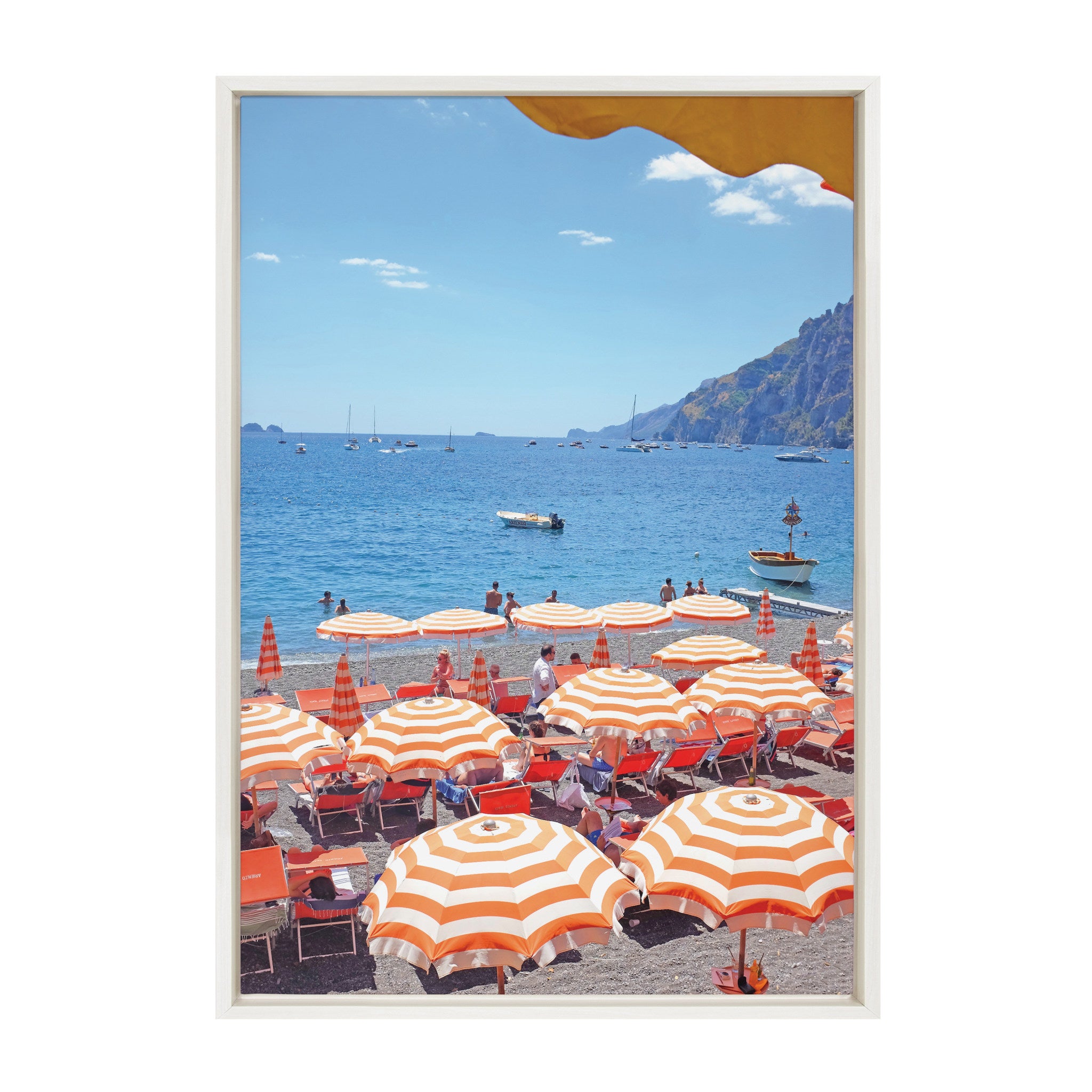 Sylvie Arienzo Beach Club Framed Canvas by Rachel Bolgov