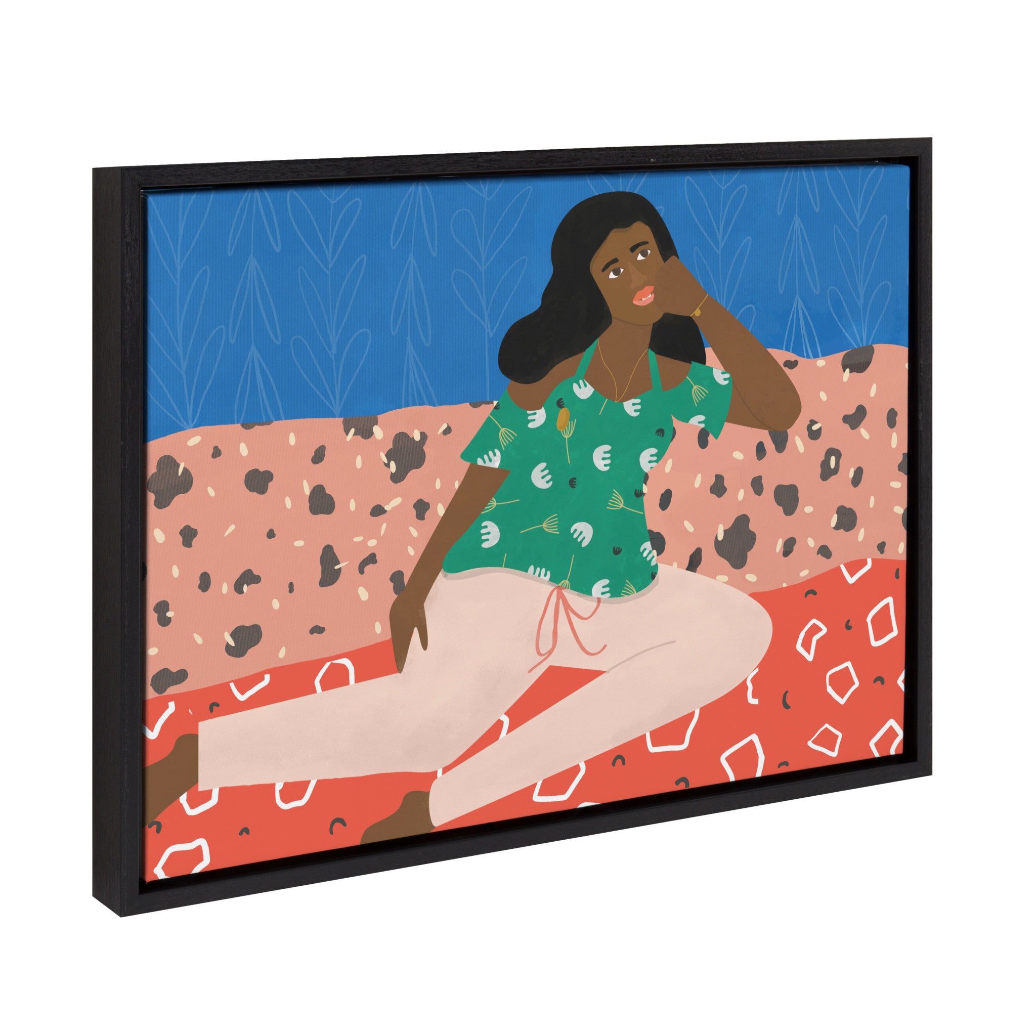 Sylvie At Home Framed Canvas by Queenbe Monyei