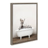 Sylvie Baby Zebra in Rustic Bath Framed Canvas by Amy Peterson Art Studio