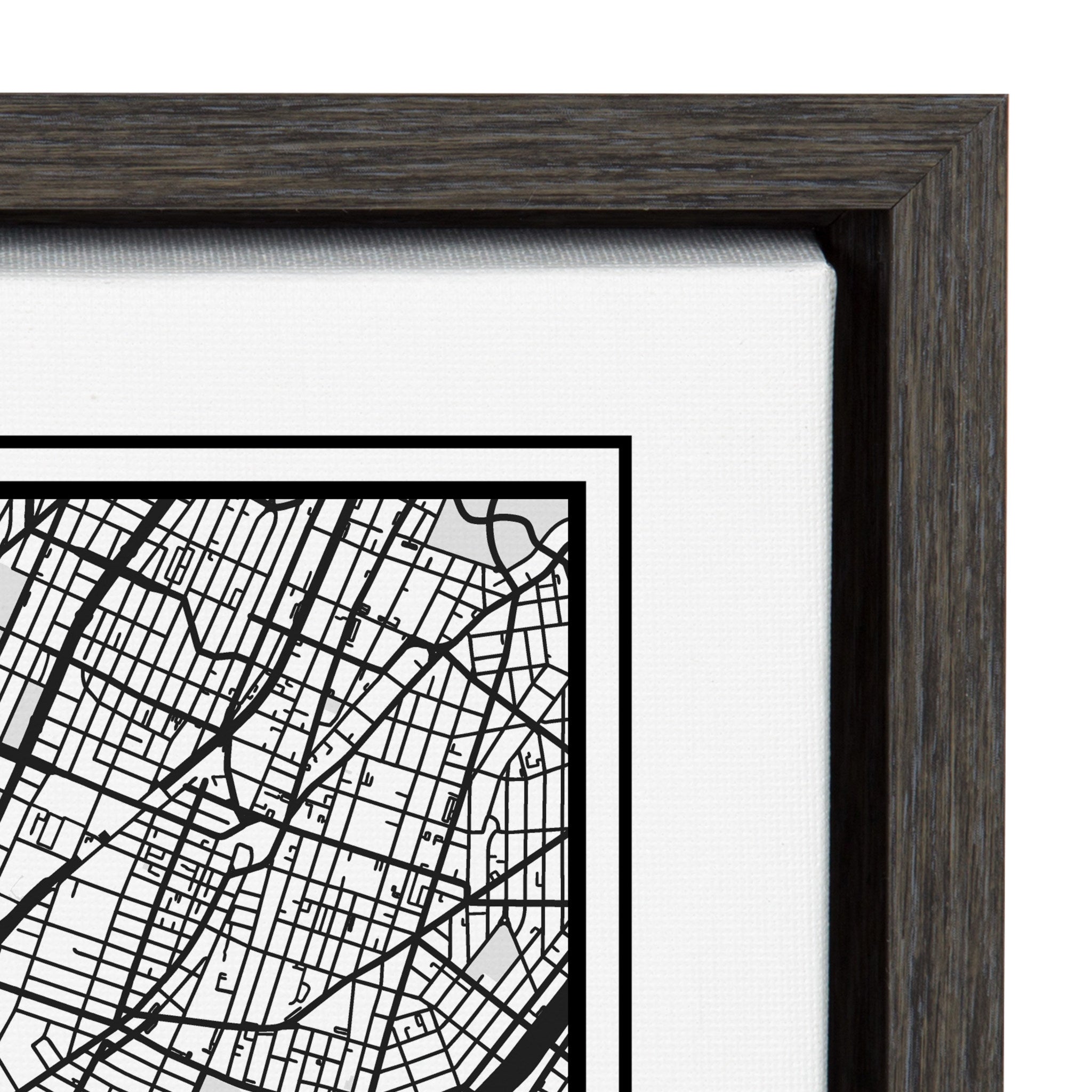 Sylvie Manhattan Modern Map Framed Canvas by Jake Goossen