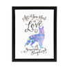 Sylvie Love and a German Shepherd Framed Canvas, Black 11x14