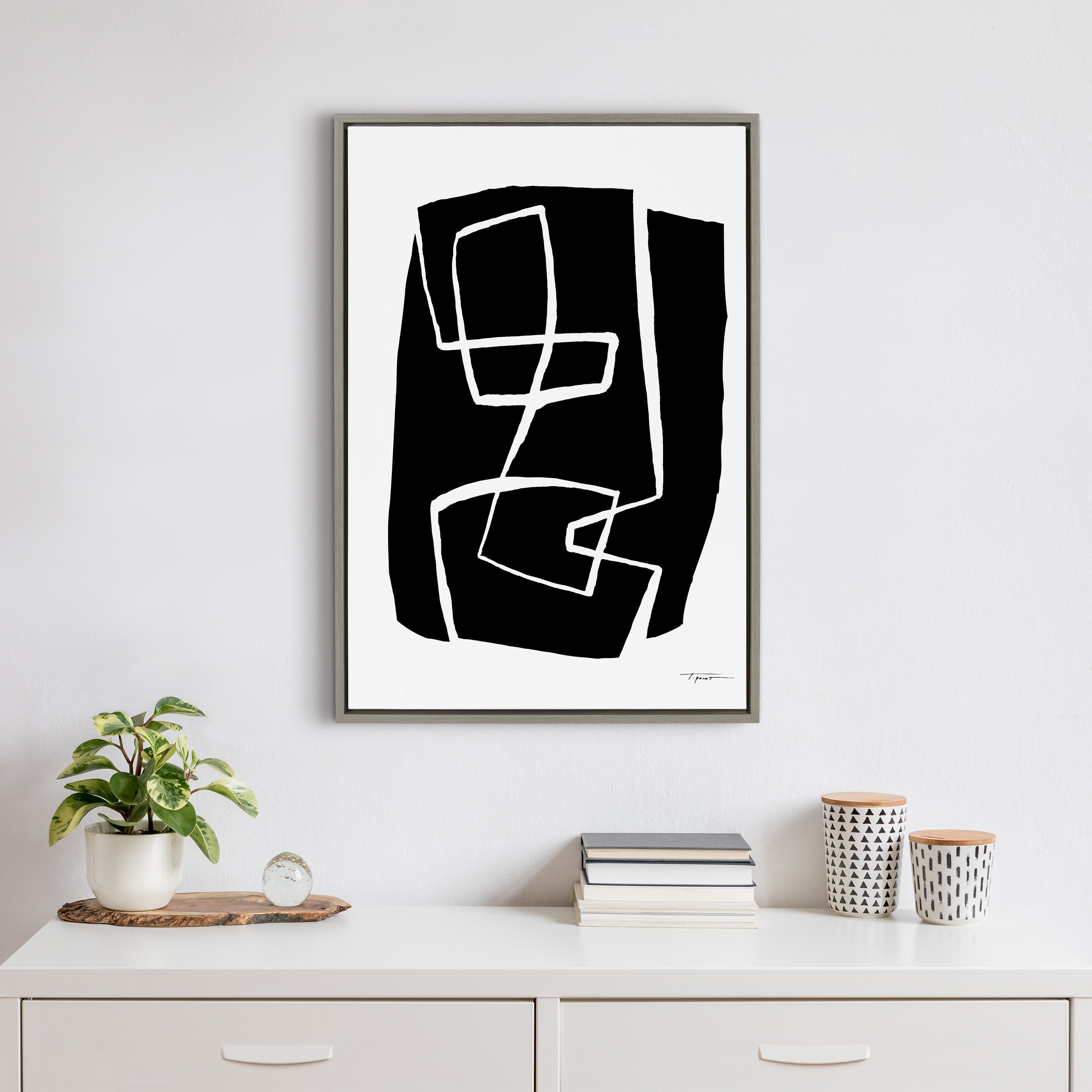 Sylvie Modern Meeting Forms Framed Canvas by Statement Goods