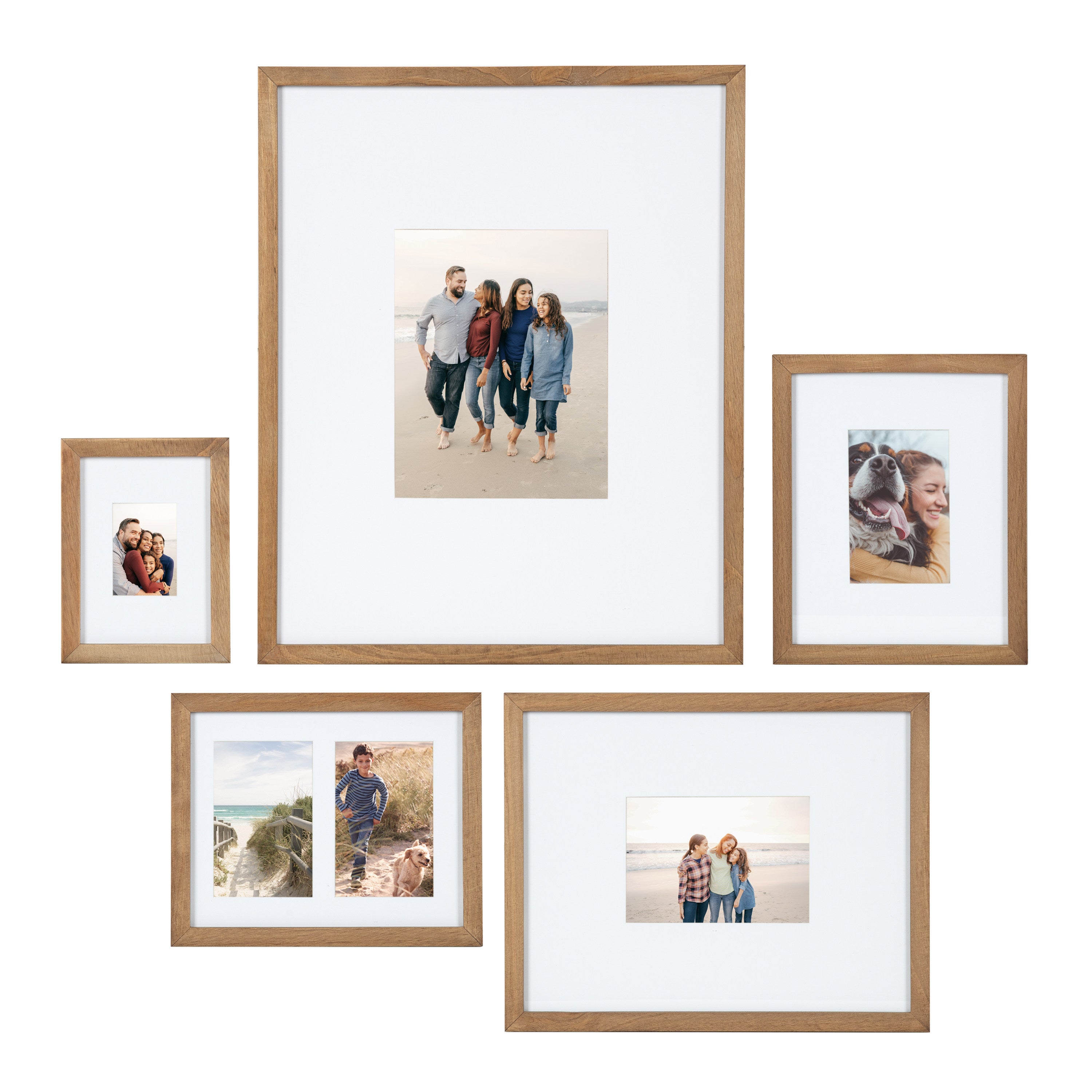 Better Homes & Gardens 16x20 Matted to 11x14 Gallery Wall Picture Frame, Natural Wood, Brown