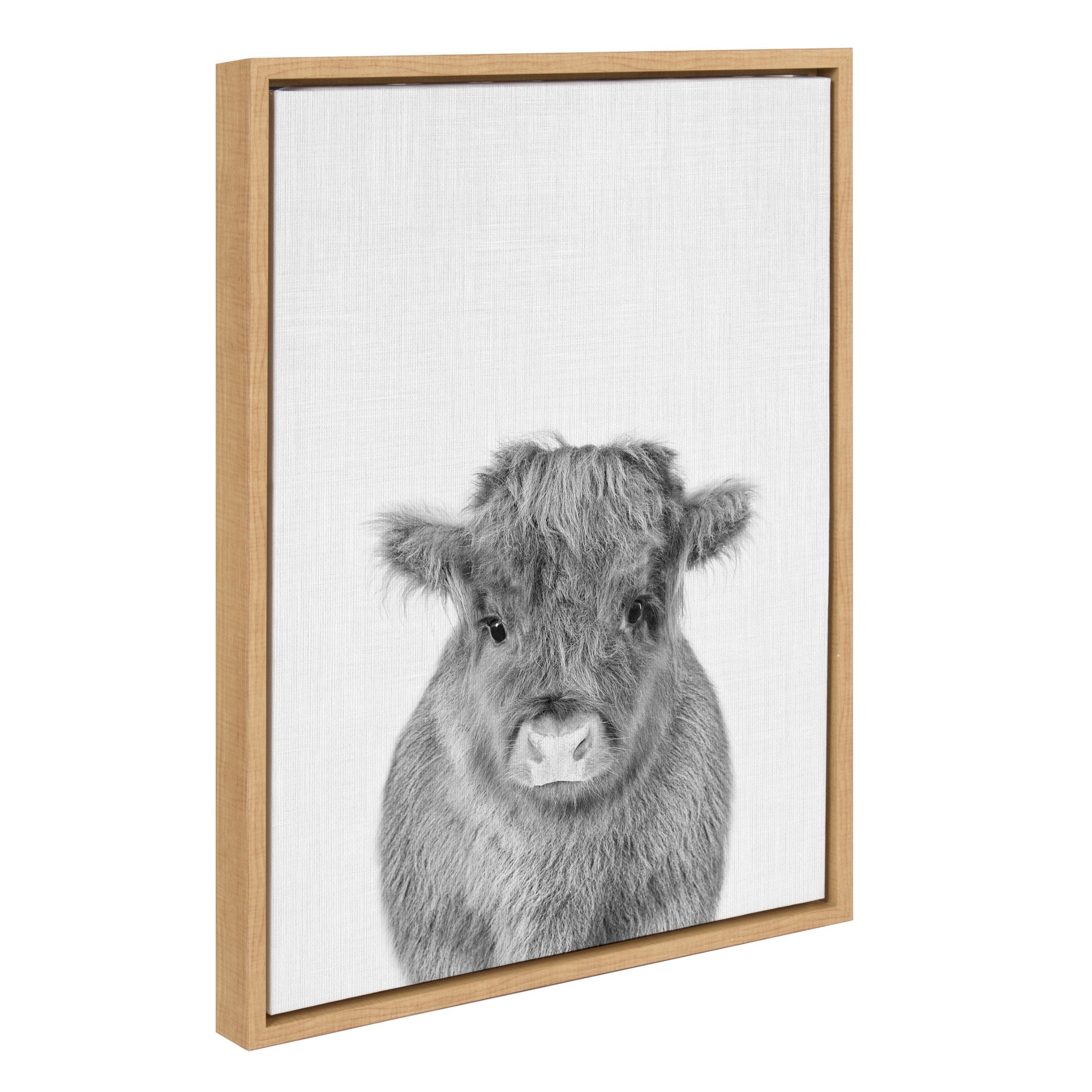 Sylvie Baby Cow Framed Canvas by Simon Te Tai