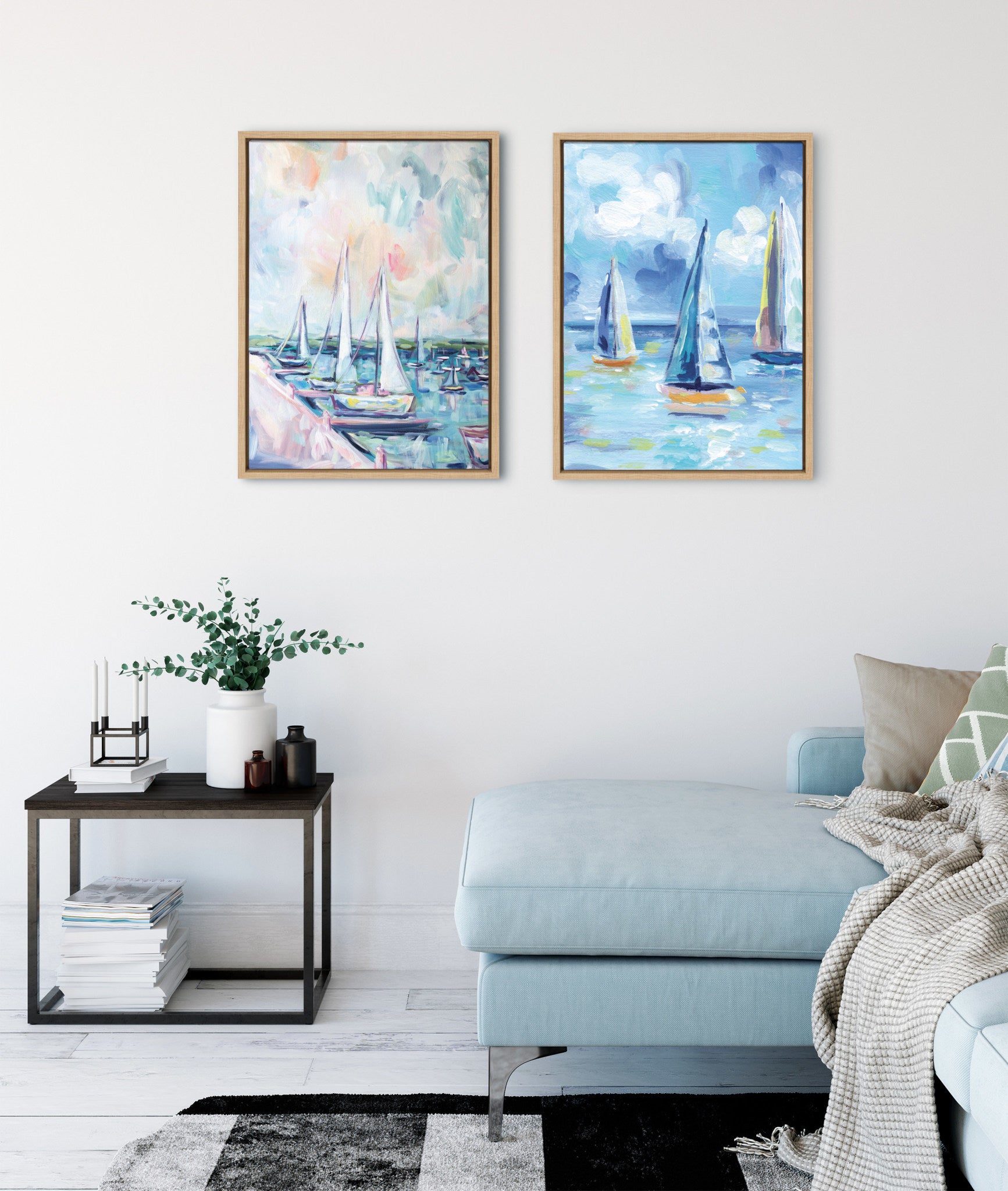 Sylvie Fish Creek Harbor Framed Canvas by Rachel Christopoulos