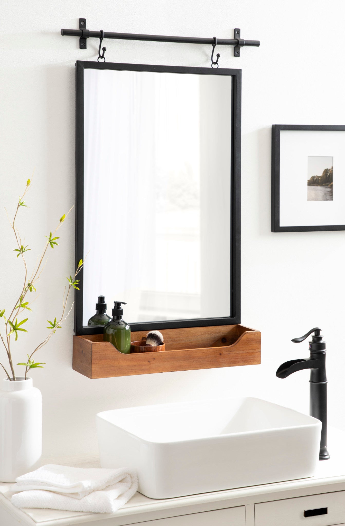 Gammons Wall Mirror with Shelf