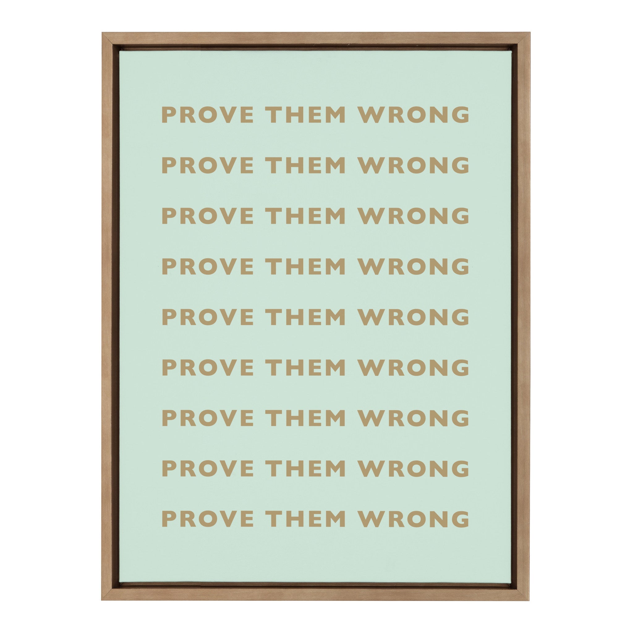 Sylvie Prove Them Wrong in Mint and Gold Framed Canvas by Apricot and Birch