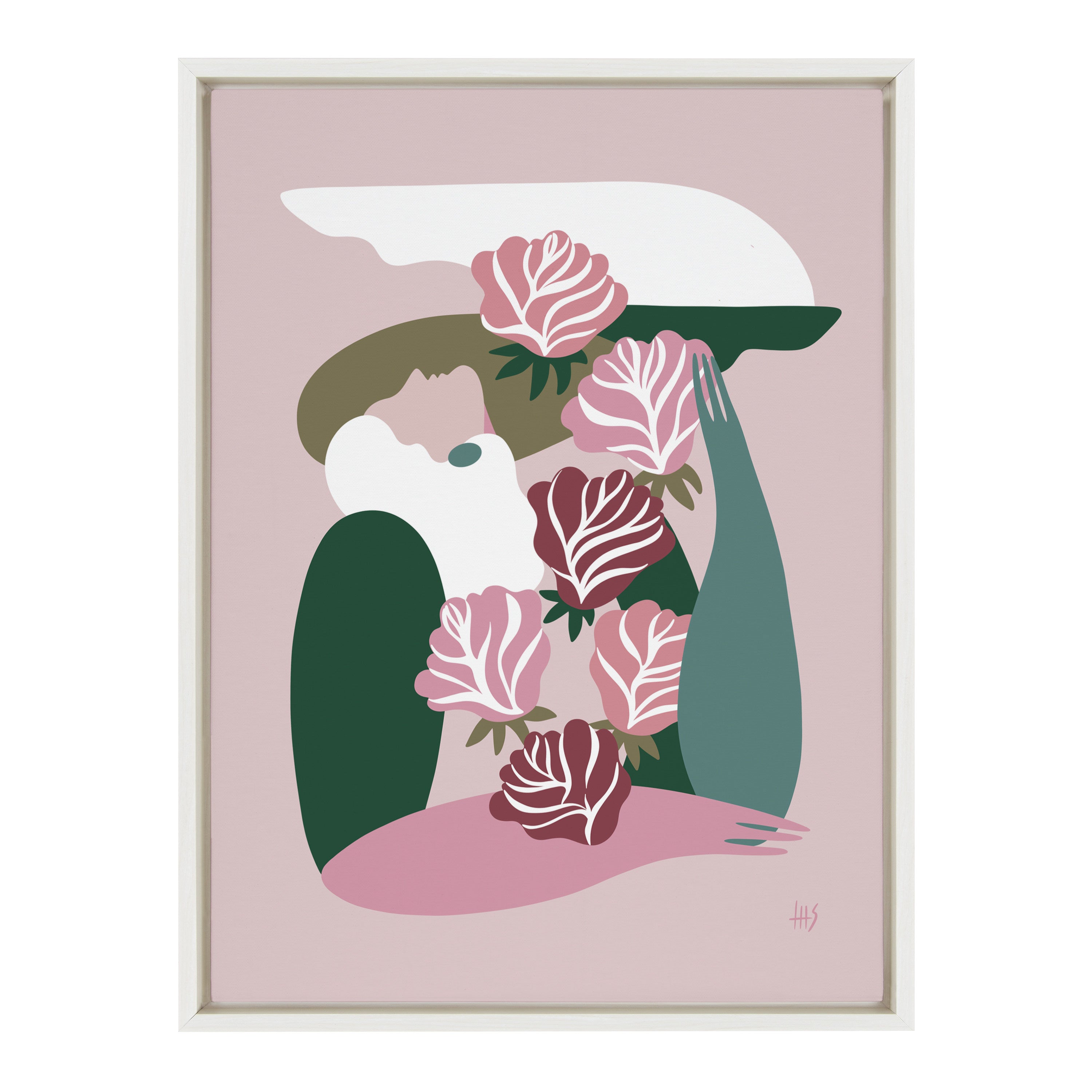 Sylvie Abstract Figure 4 Framed Canvas by Maggie Stephenson