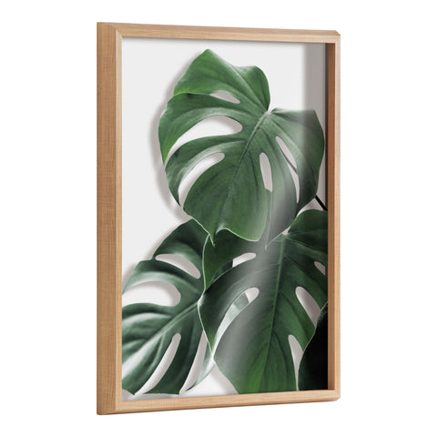 Blake Monstera leaves Framed Printed Glass by Amy Peterson Art Studio