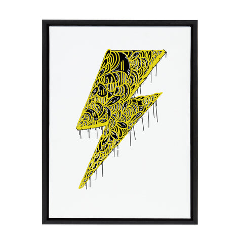 Sylvie Black Lightening Framed Canvas by Arm of Casso