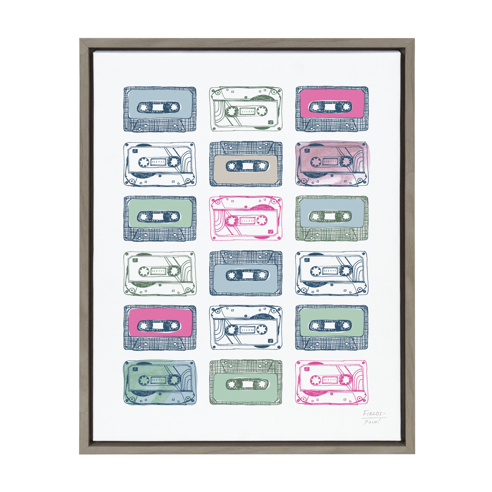 Sylvie Cassettes Framed Canvas by Statement Goods
