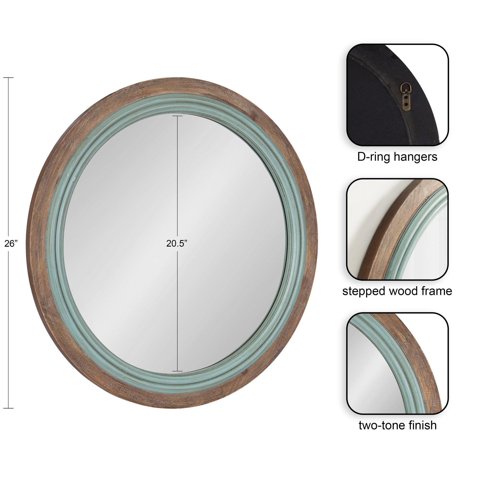 Palmer Wood Round Wall Mirror