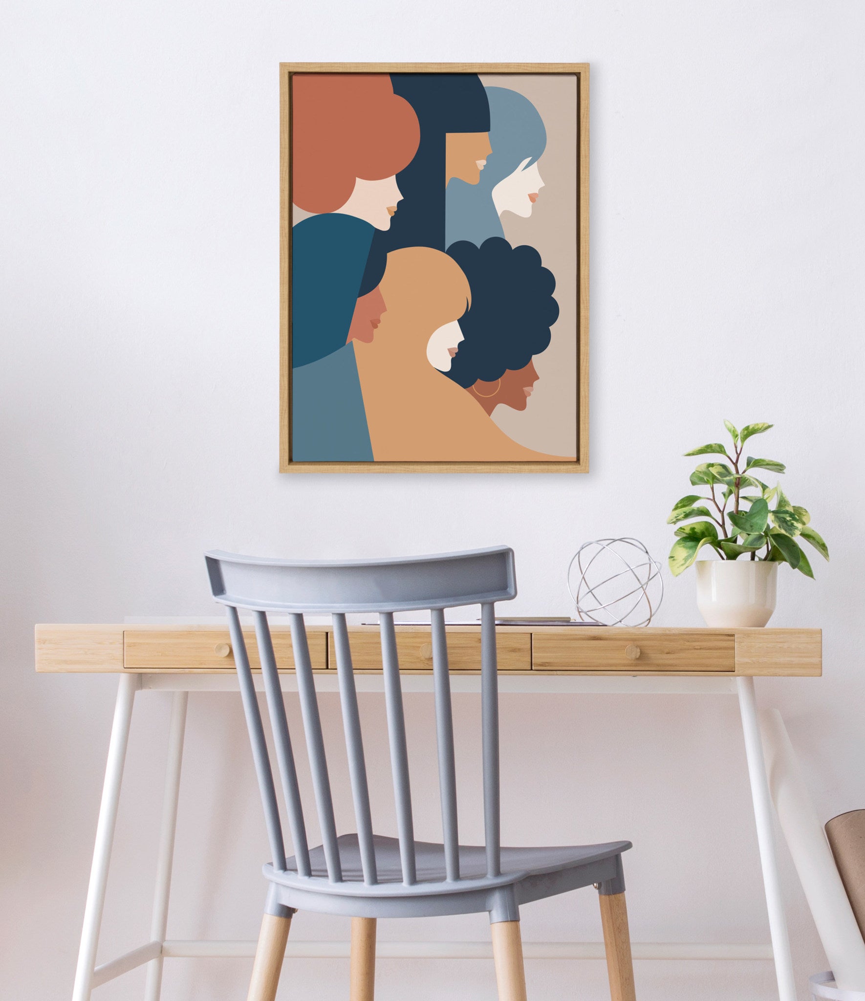 Sylvie We Persist Earthy Framed Canvas by Dominique Vari