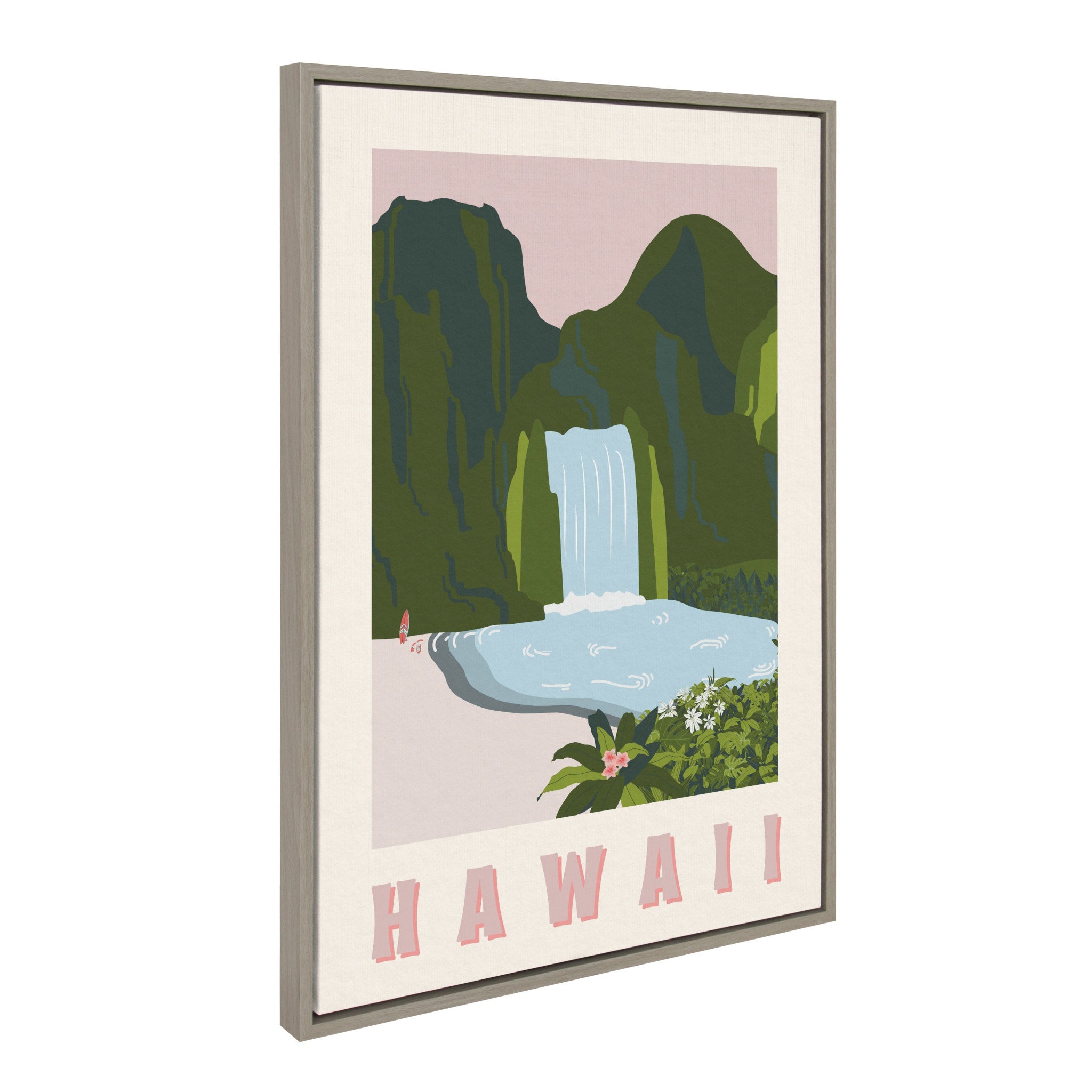 Sylvie Travel Poster Hawaii Framed Canvas by Chay O.